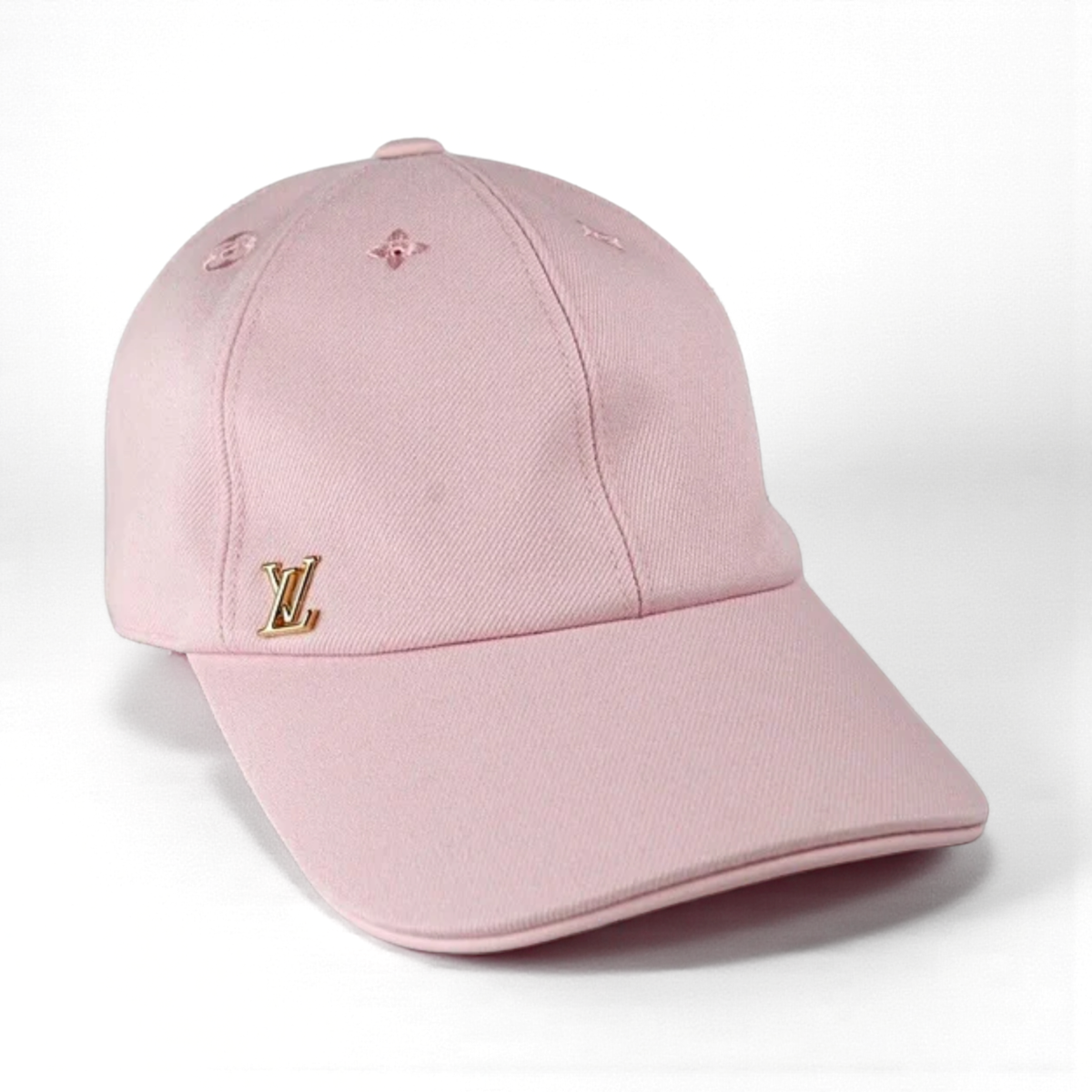 Pink and Brown Louis Vuitton Baseball Hat! Louis Vuitton “LV” Iconic Cap Light Pink With Gold LV Logo NEW main image 4