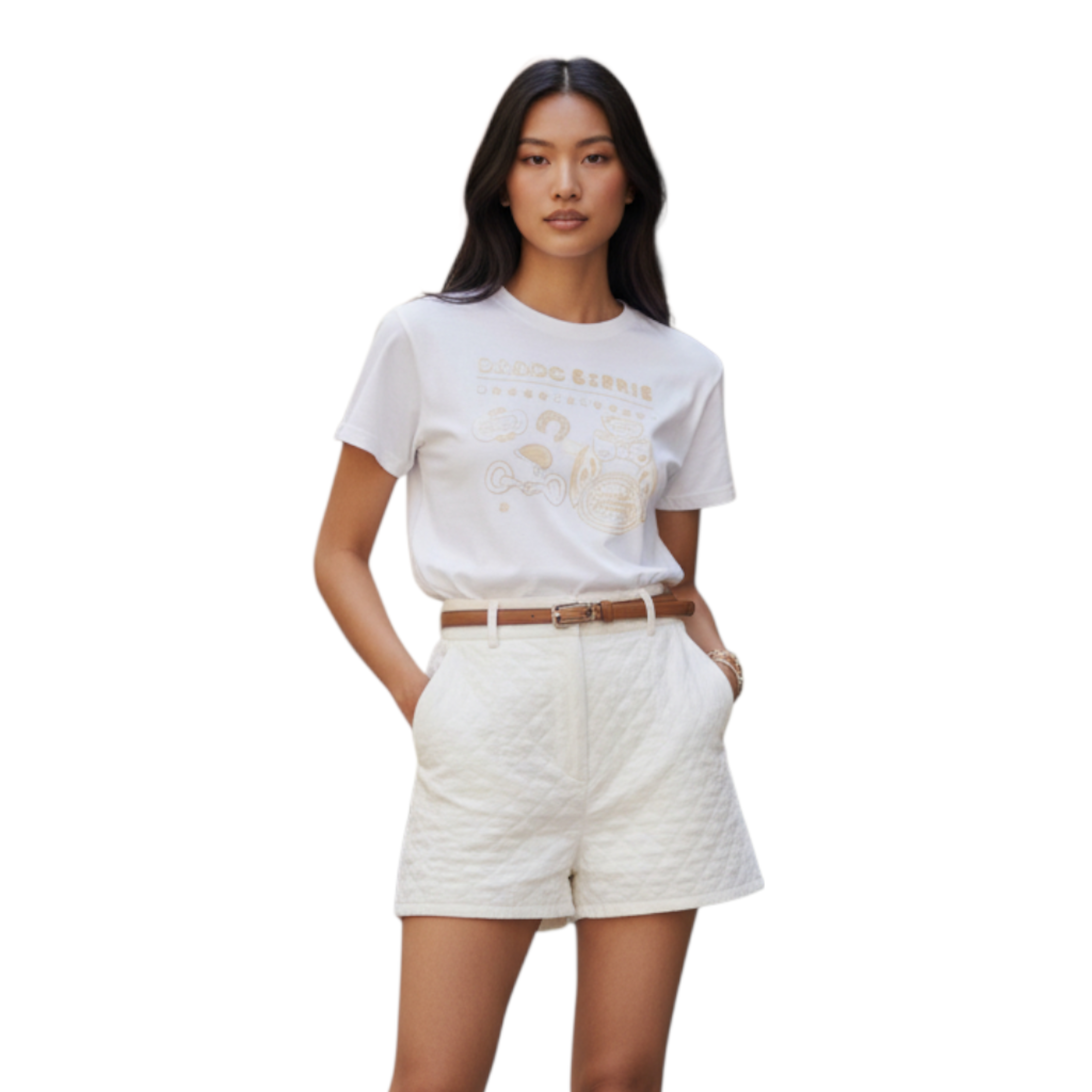 NEW Hermès Candy Libris Print T-Shirt White Cotton Size 38