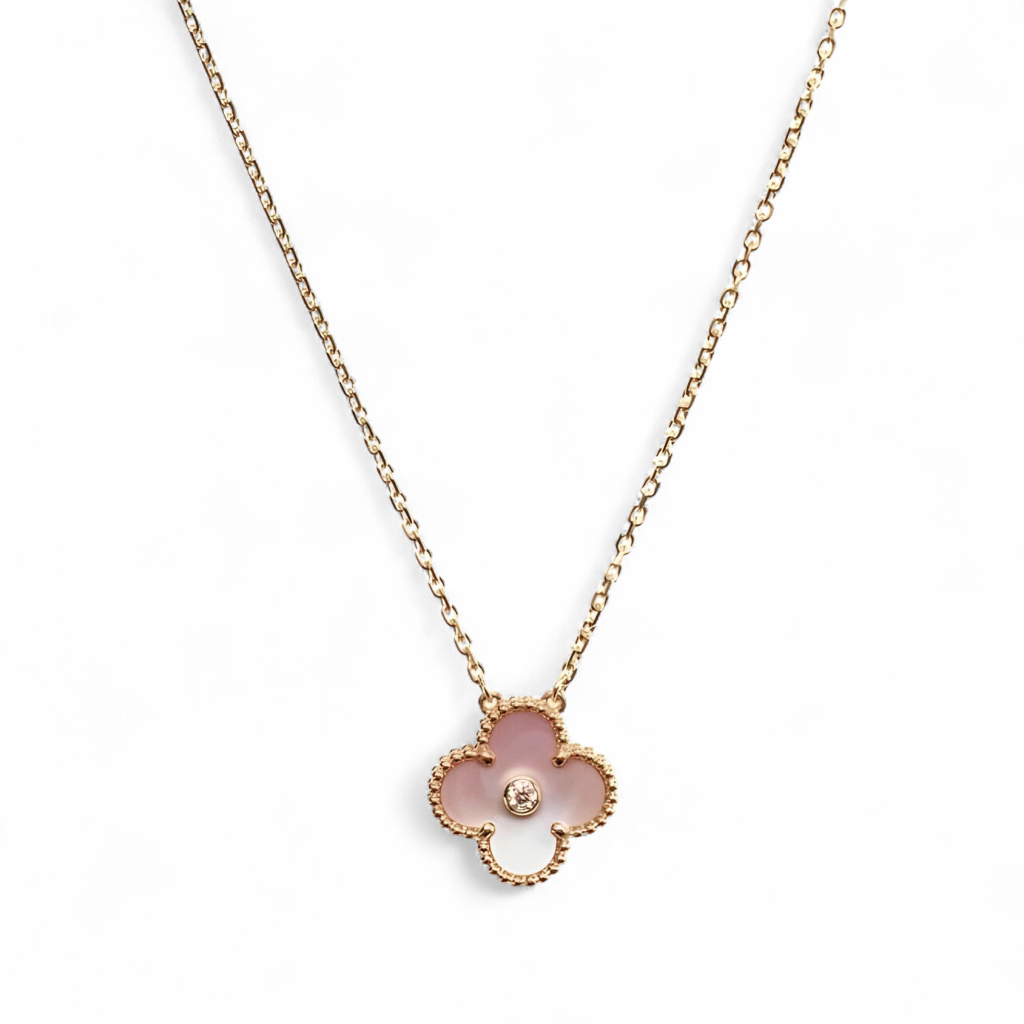 Van Cleef & Arpels 2025 Holiday Alhambra Pendant Pink MOP & Rose Gold