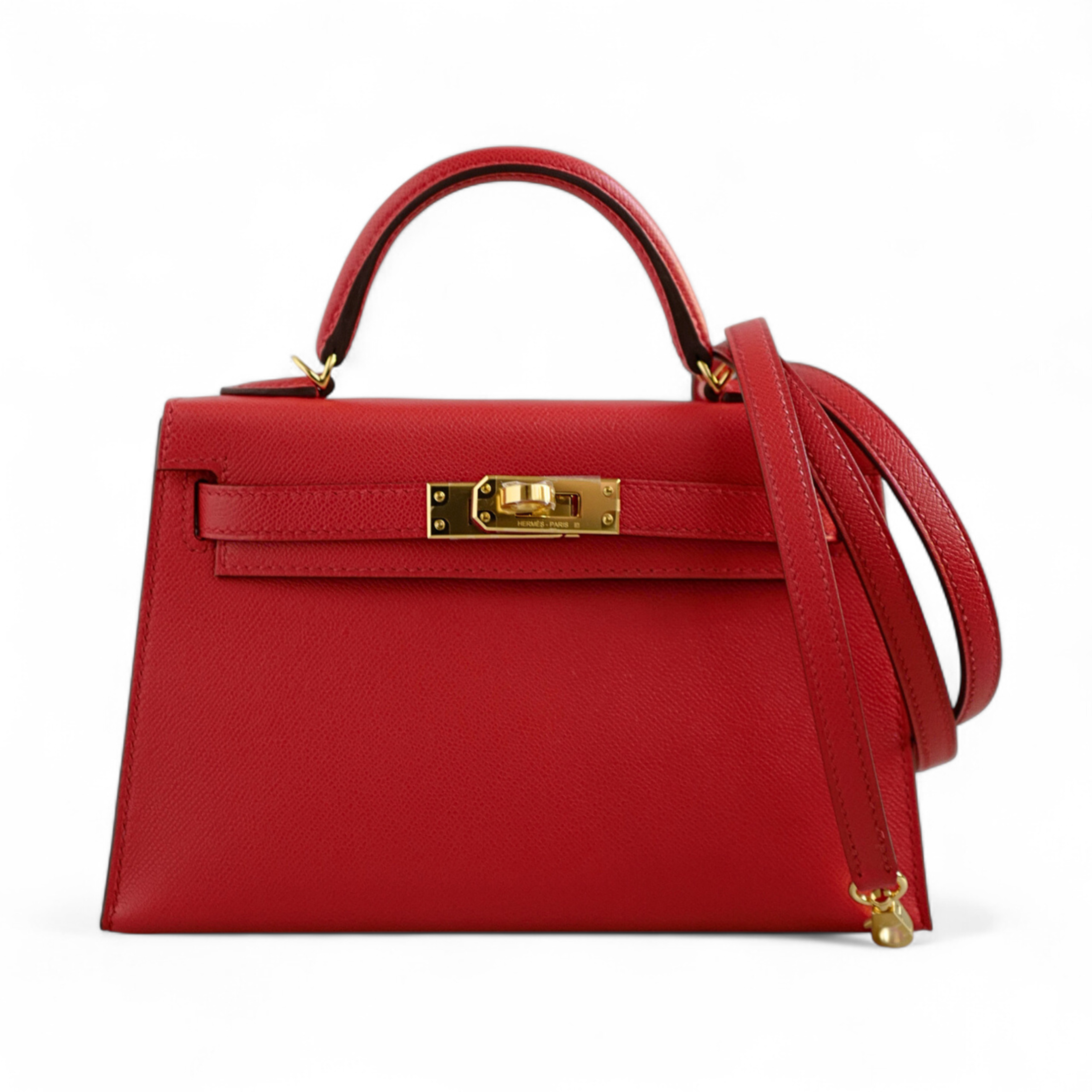 Hermès Mini Kelly Rouge De Coeur Madame Leather Gold Hardware Stamp K