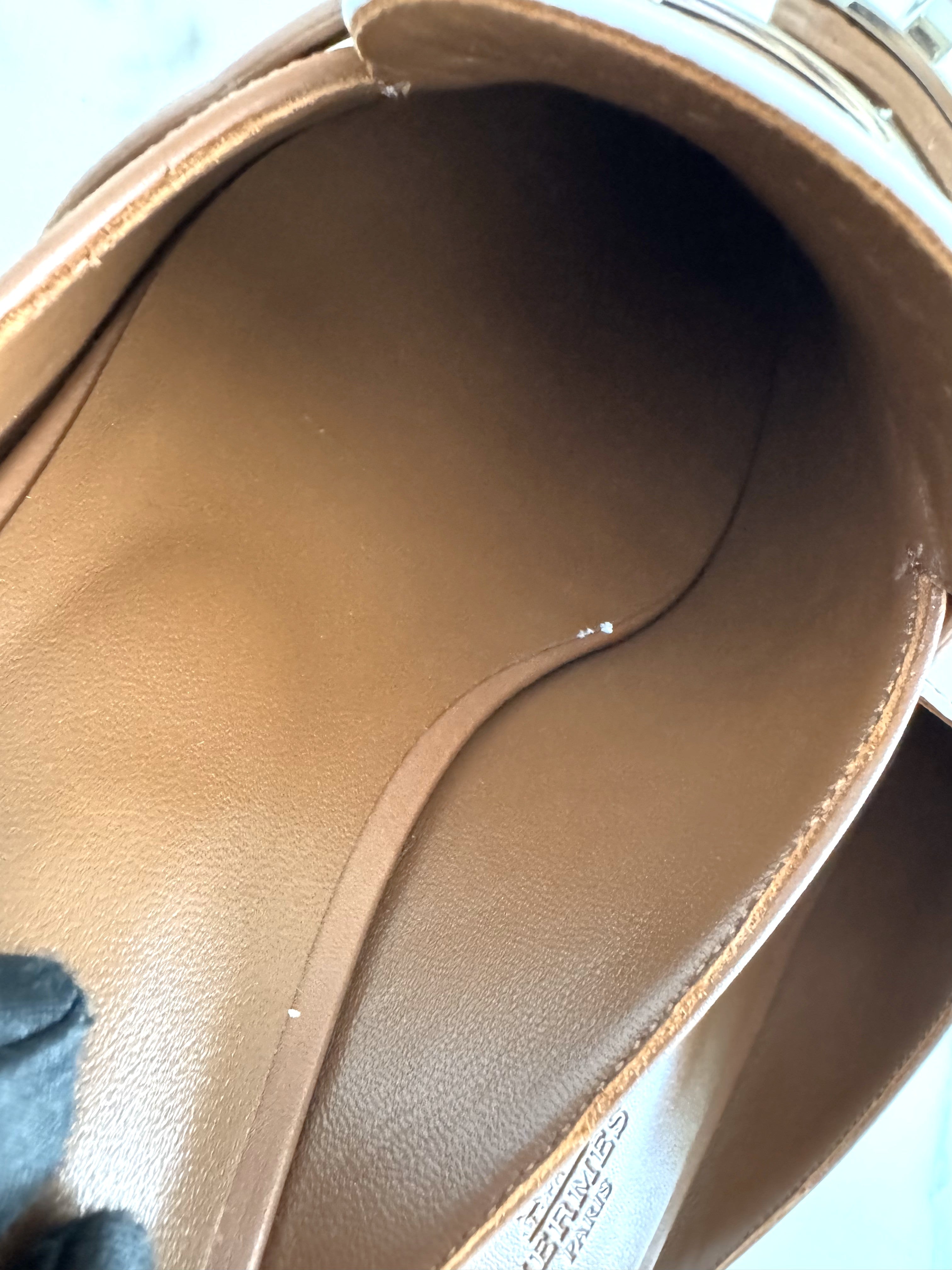 BNIB Hermes Women Mules Fringed Oz Supple Calfskin w/ PHW Size 38