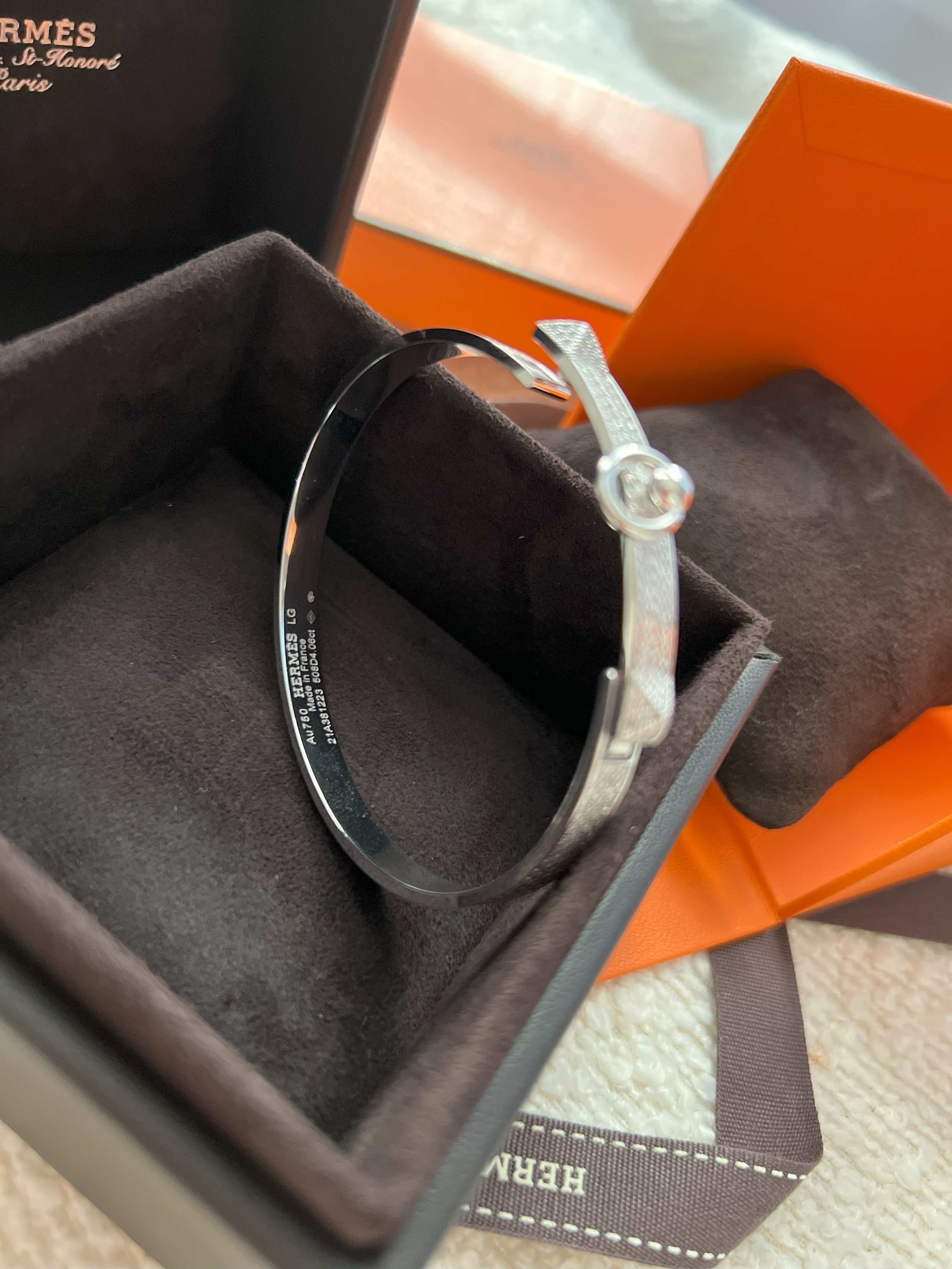 NEW Hermes De Chien Bracelet White Gold Full Paved Diamond ST Over $60K