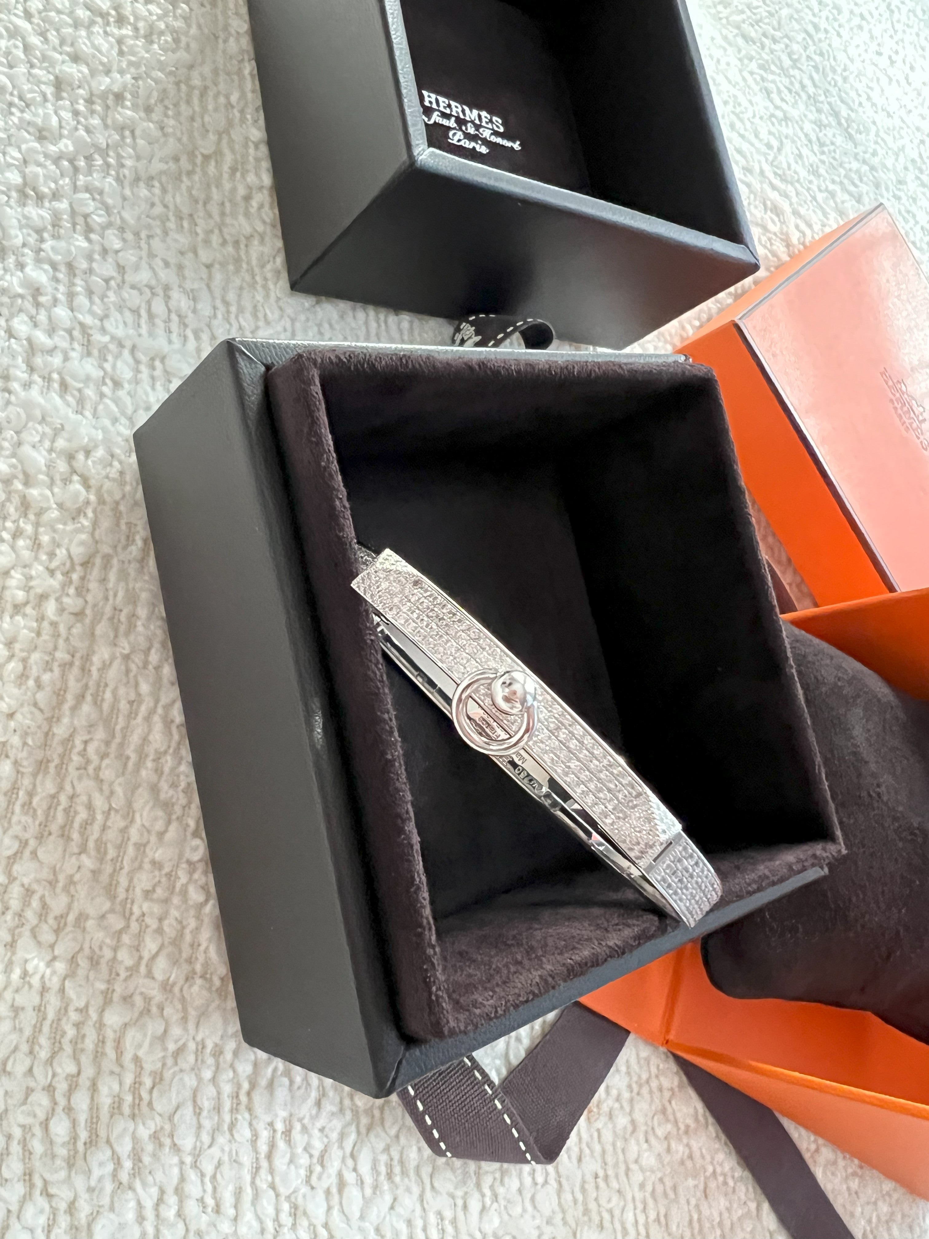 NEW Hermes De Chien Bracelet White Gold Full Paved Diamond ST Over $60K