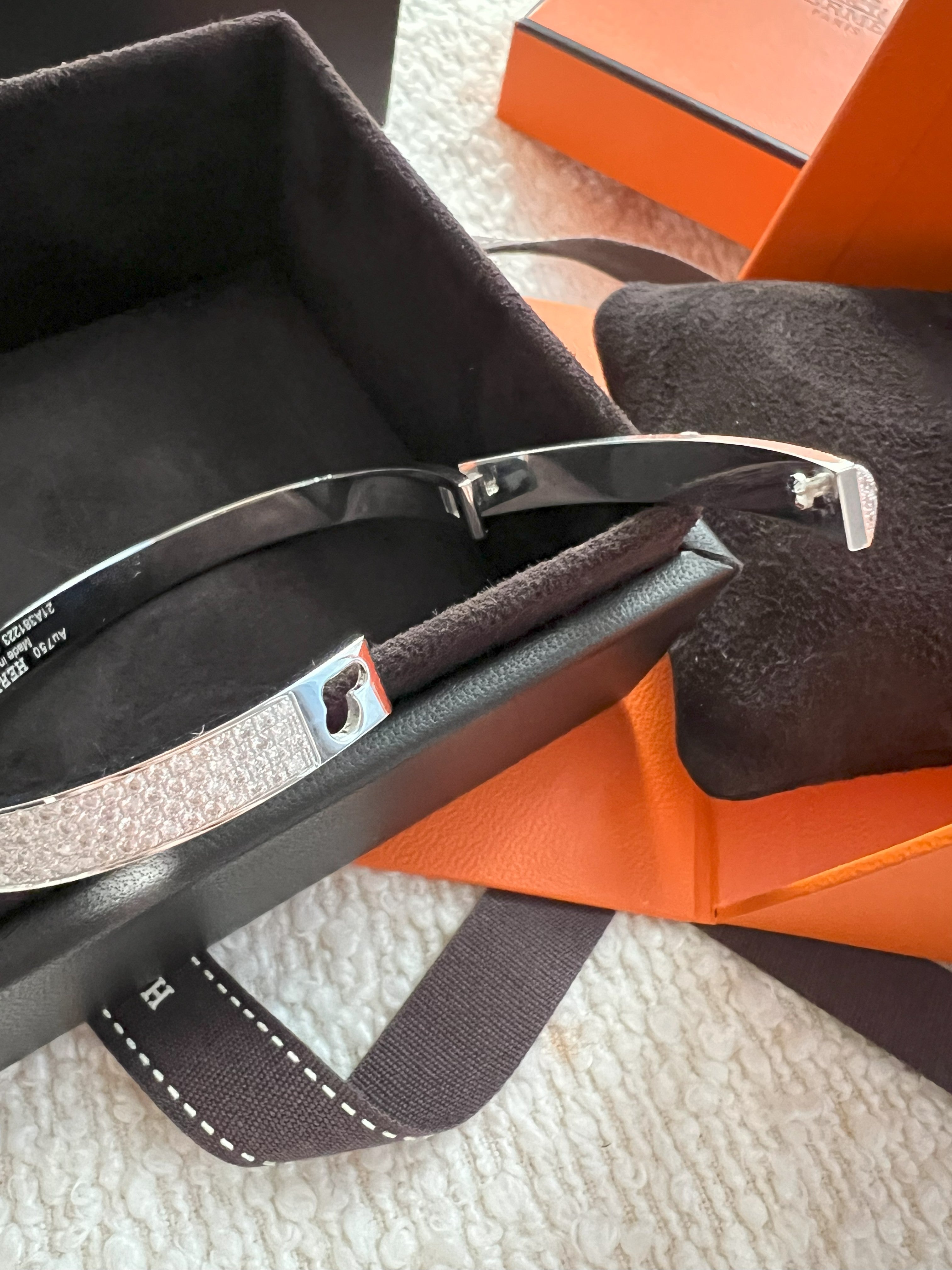 NEW Hermes De Chien Bracelet White Gold Full Paved Diamond ST Over $60K