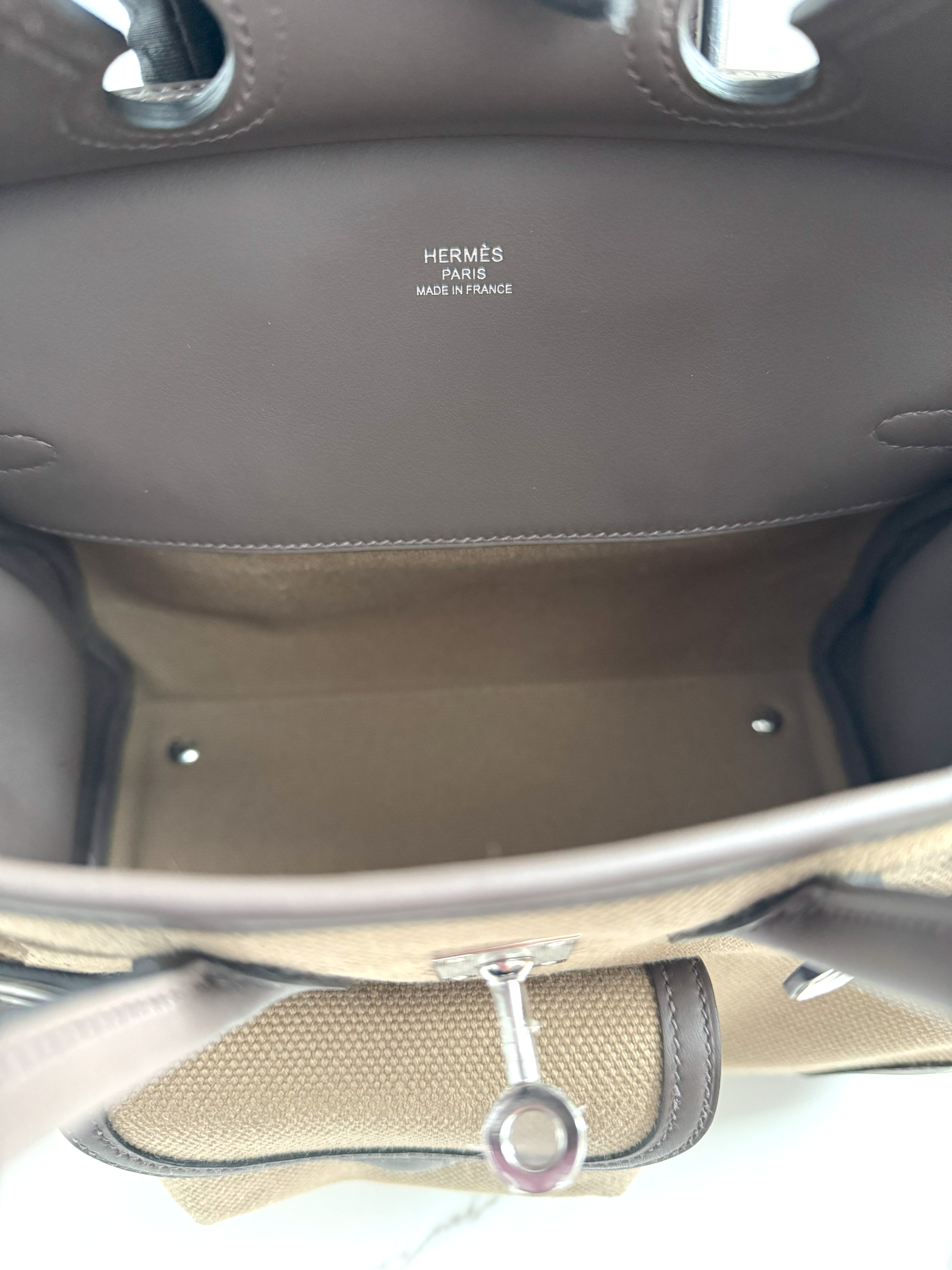 BNIB HERMÈS Birkin Cargo 25 Ecorce/Mousse Canvas with Palladium HW K Stamp 2025