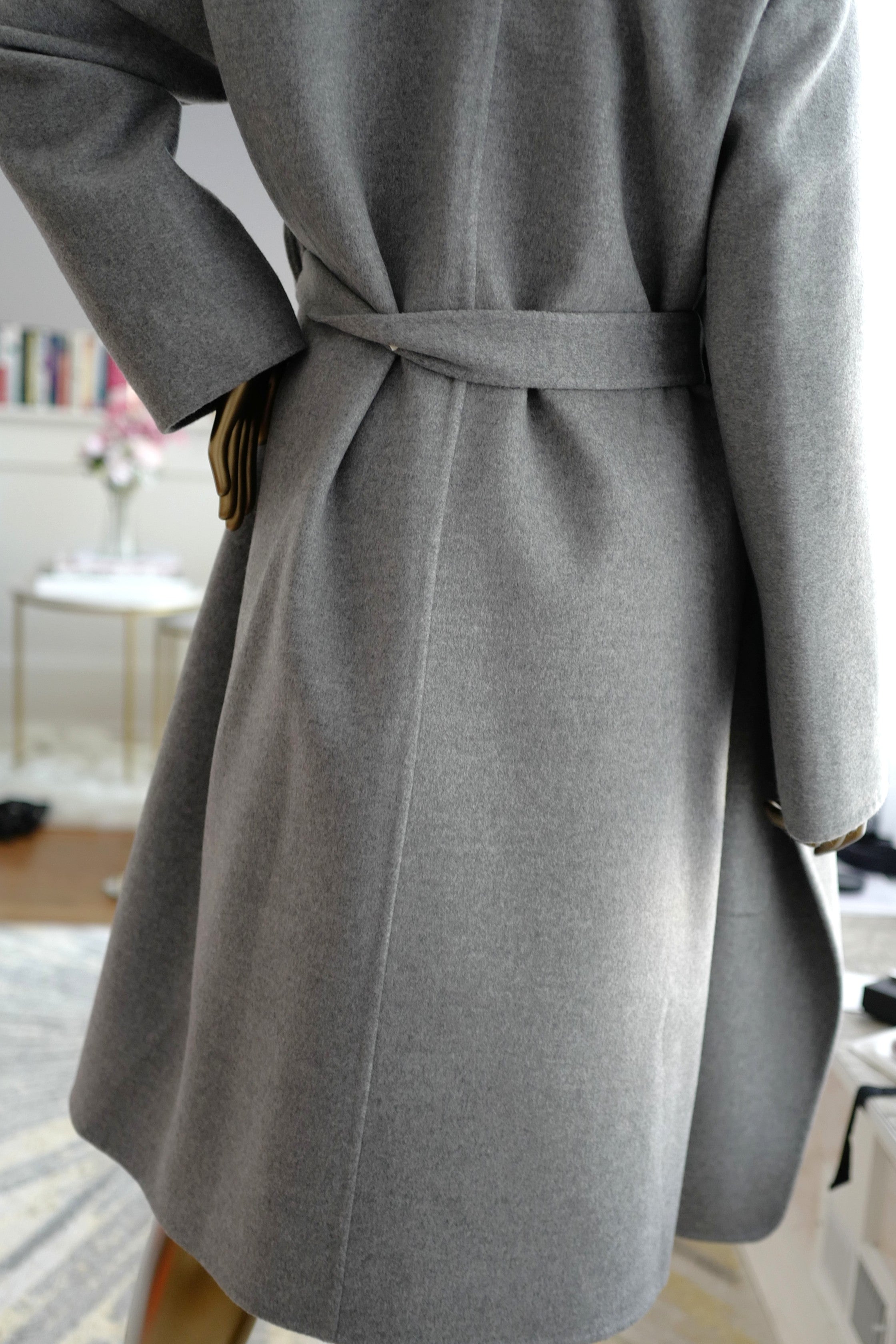 Hermes Double-face Cashmere Long Inspi Coat Couverture in Gris Crayon size 36