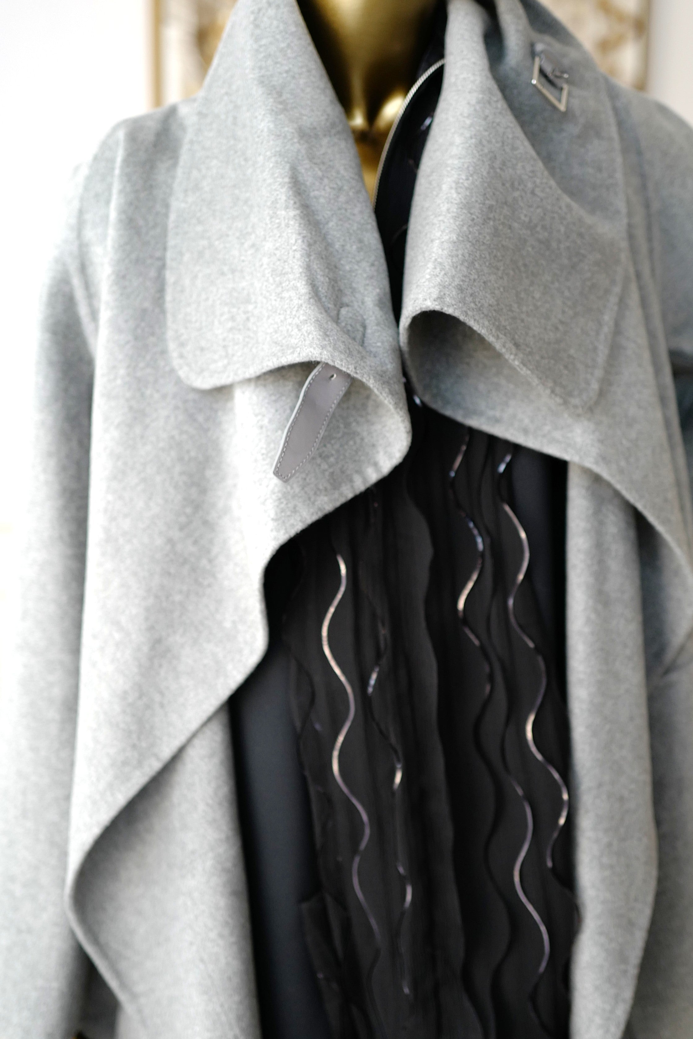 Hermes Double-face Cashmere Long Inspi Coat Couverture in Gris Crayon size 36