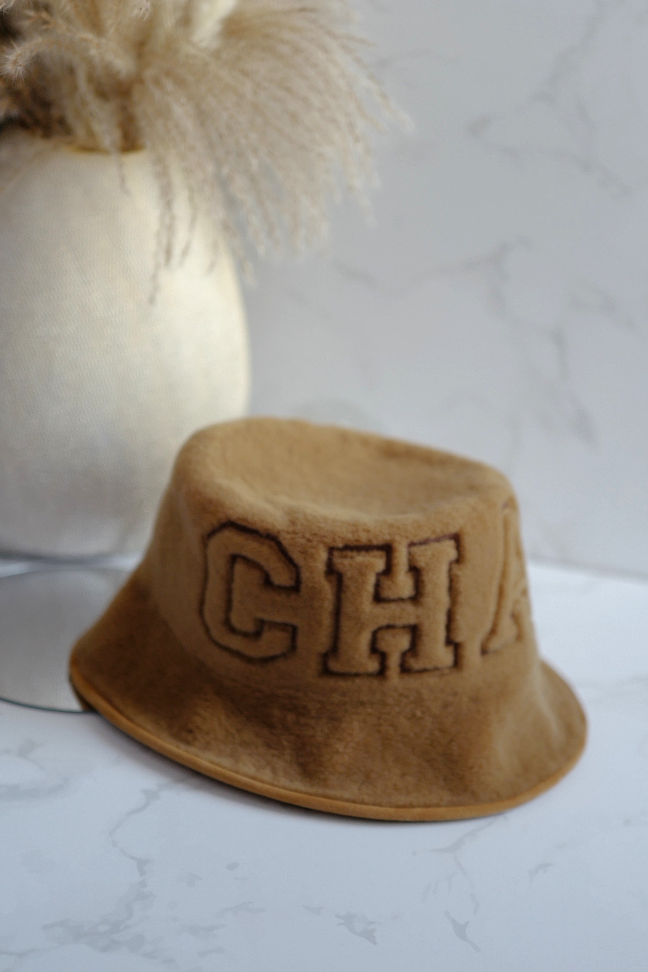 BNIB Chanel Bucket Hat Shearling Fur Beige Coco Neige 24N Size S