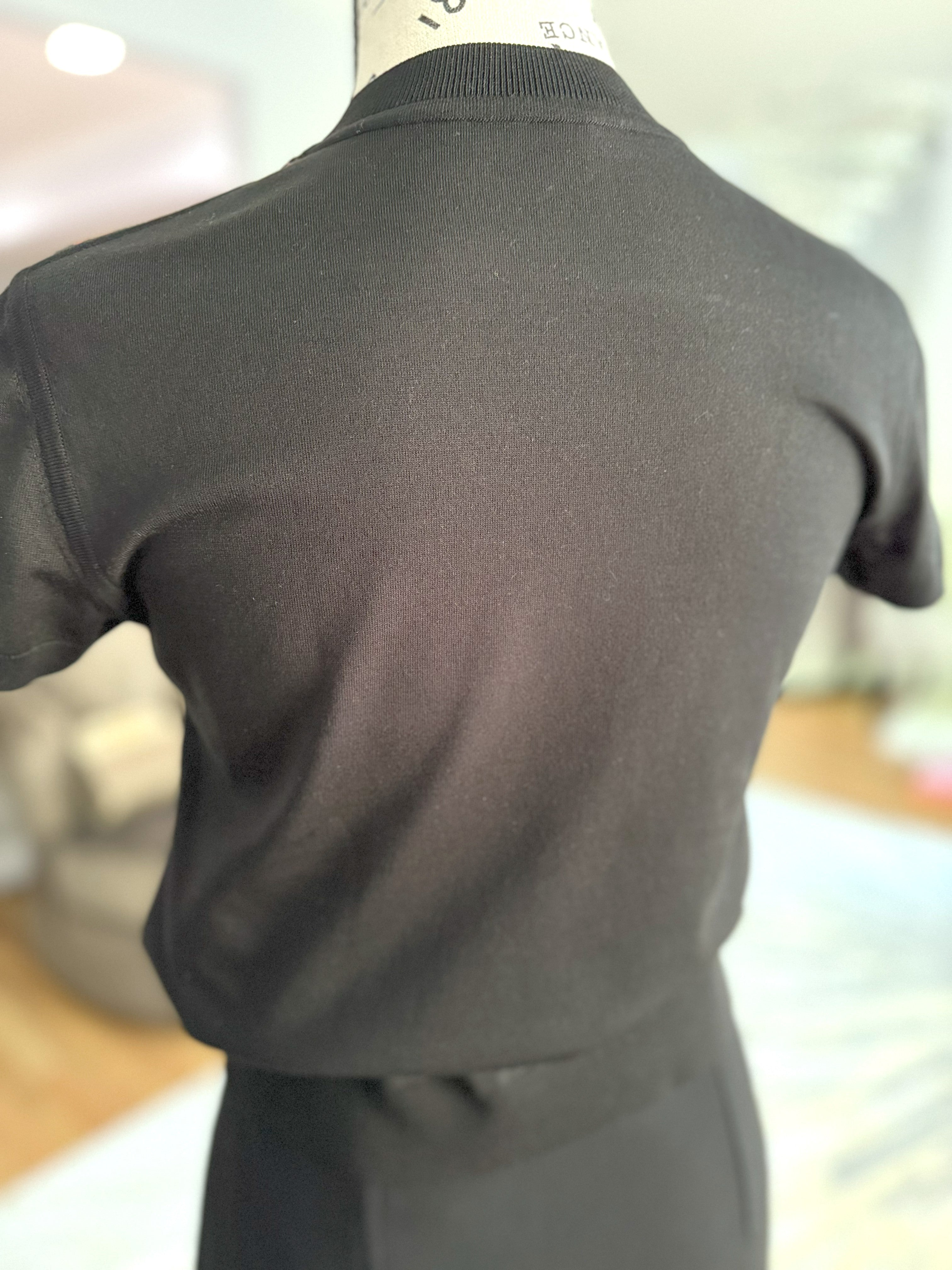 NEW Hermes Eperon D’or Bandana Short-sleeve Twillaine Pullover Noir Black sz 34