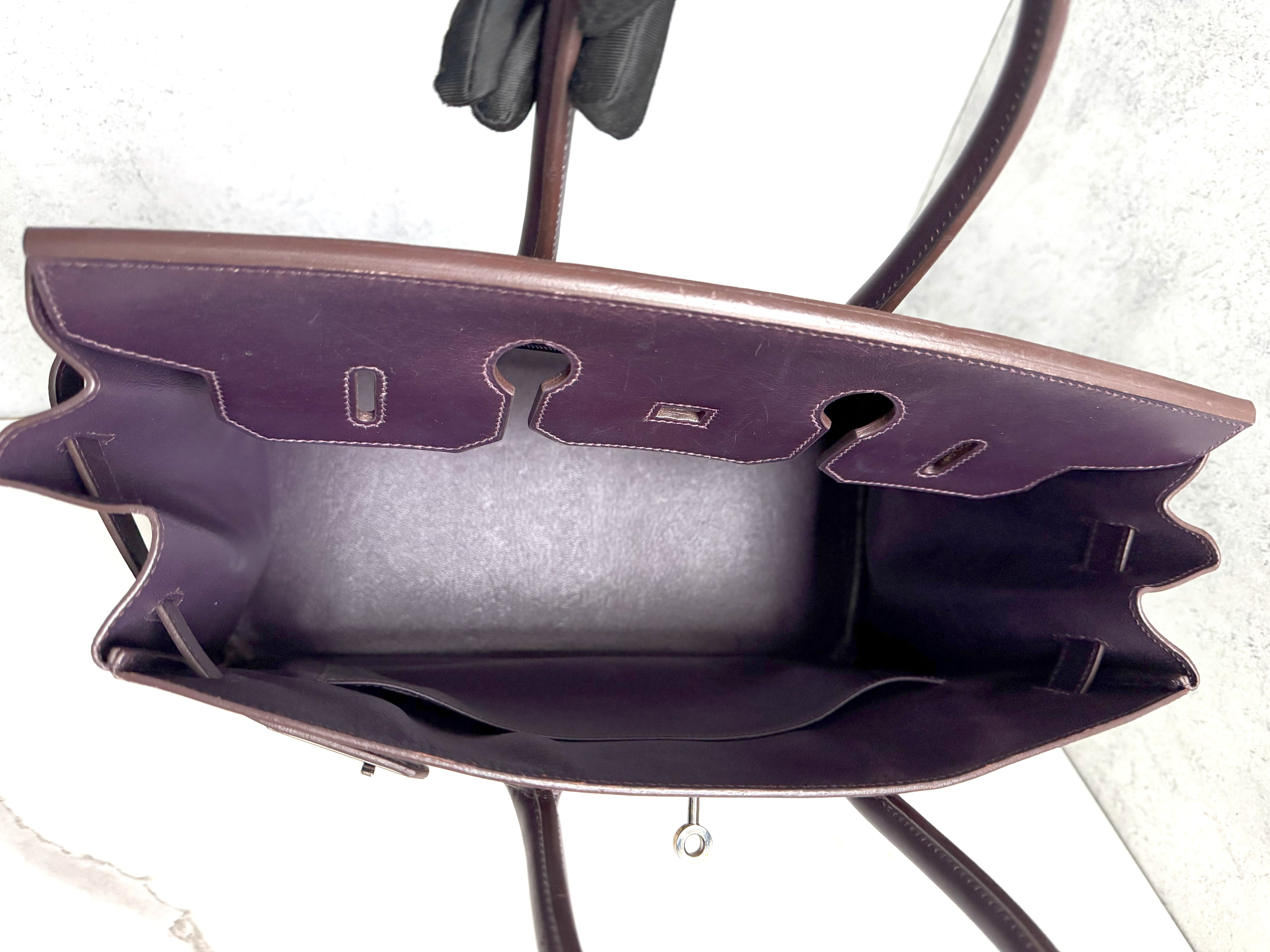 Preowned Hermes Birkin 35 Vibrato Raisin With Palladium HW Limited Edition
