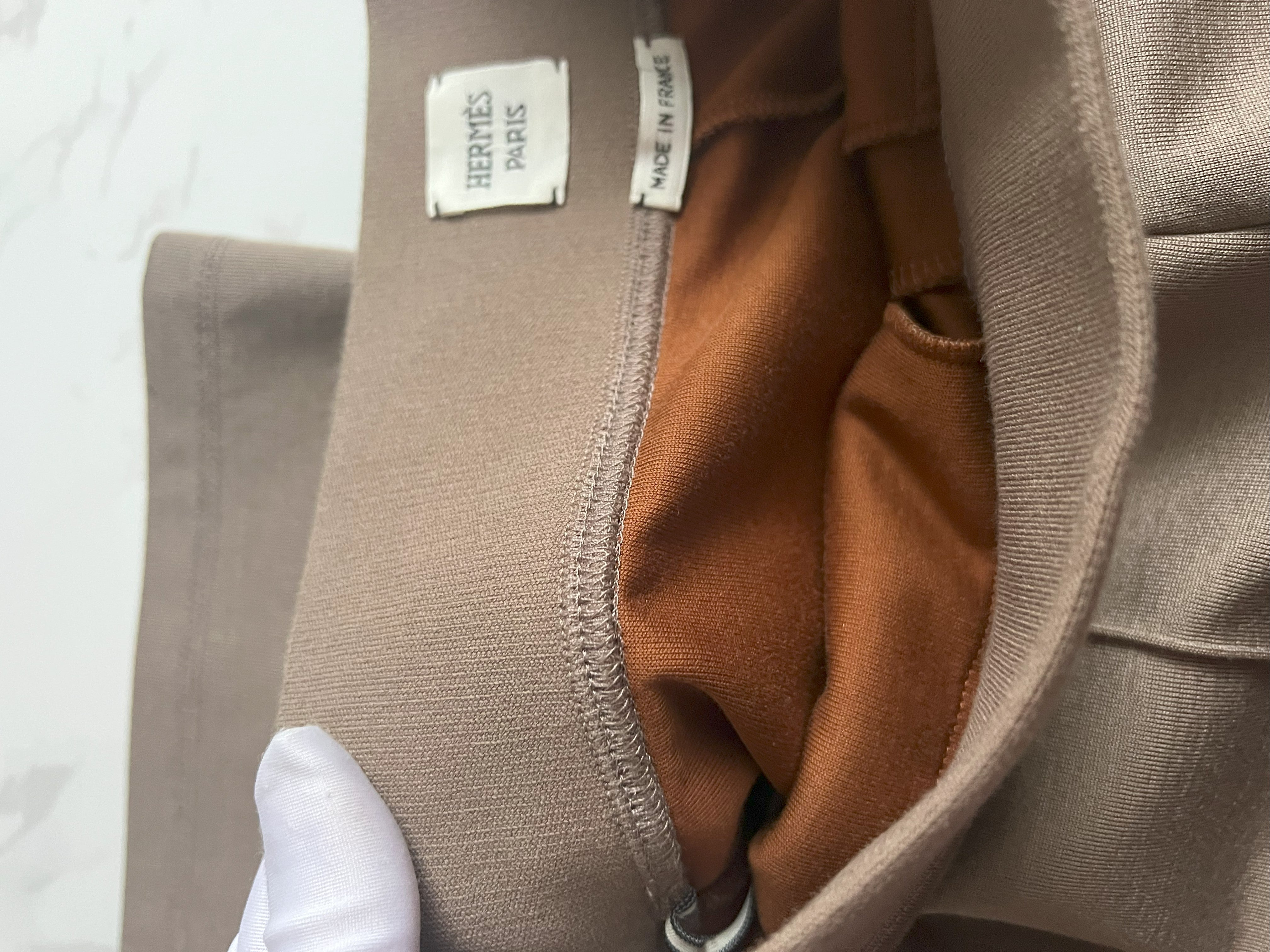 Hermes Pantalon Fluide Flowy Pants Gris Etoupe Size 34 NEW SS24
