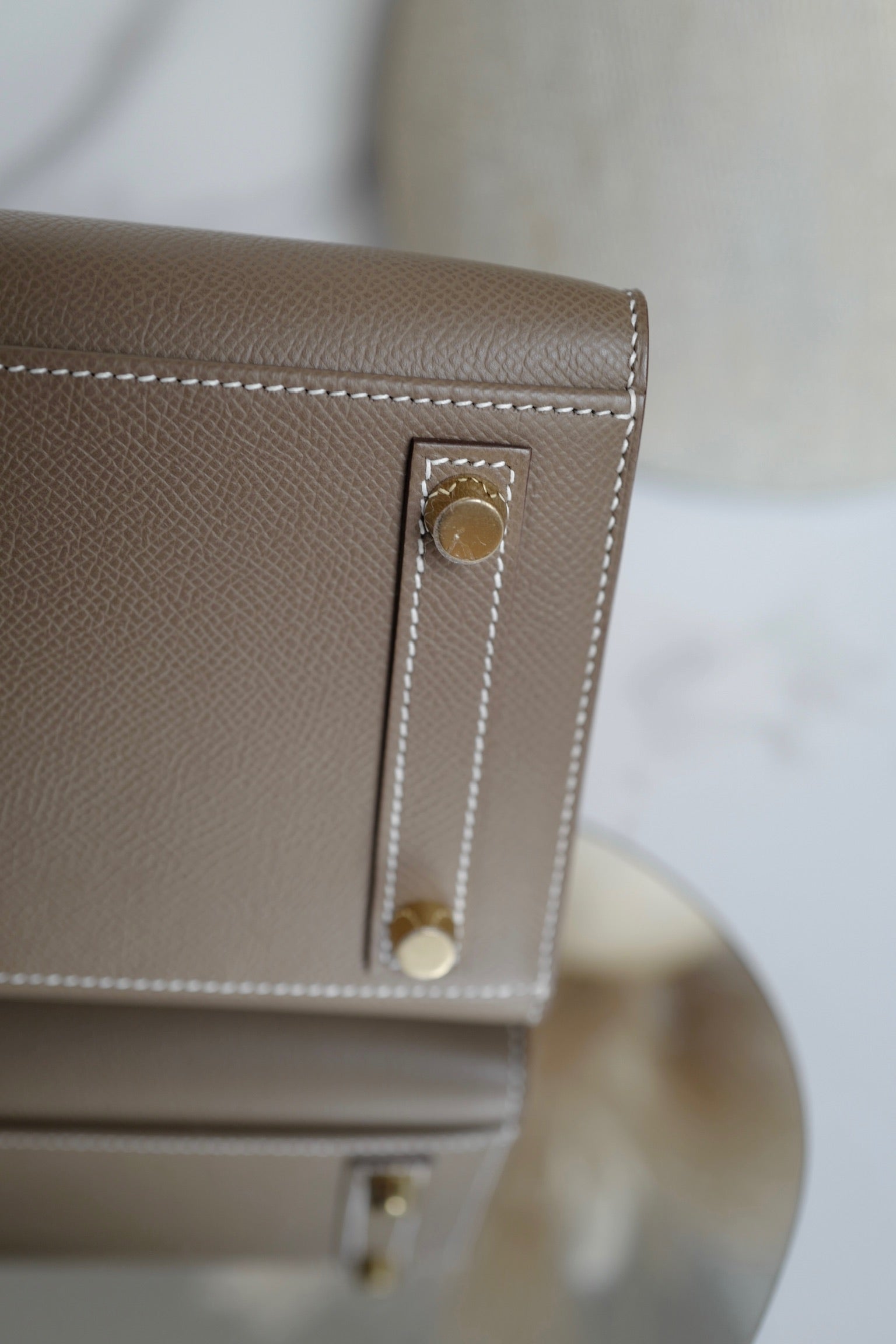 Hermes Birkin 25 Etoupe Epsom Sellier Gold Hardware K Complete Original Receipt