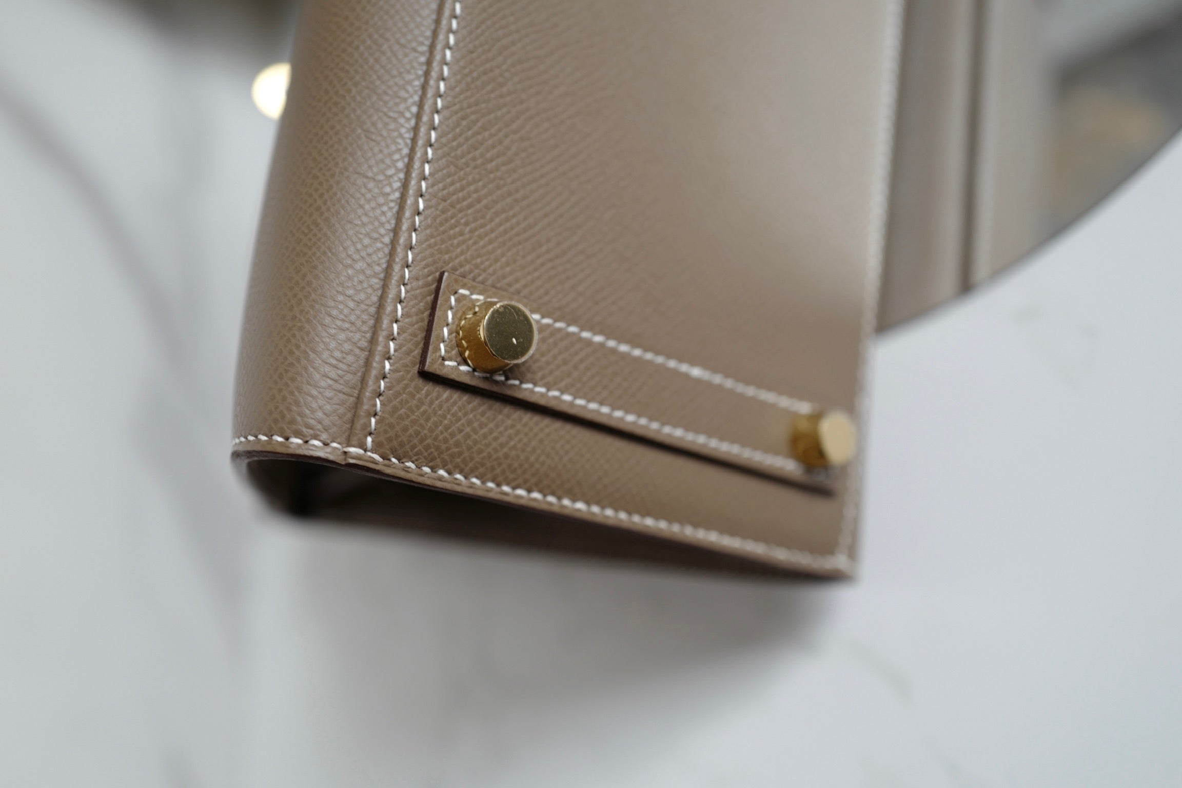 Hermes Birkin 25 Etoupe Epsom Sellier Gold Hardware K Complete Original Receipt