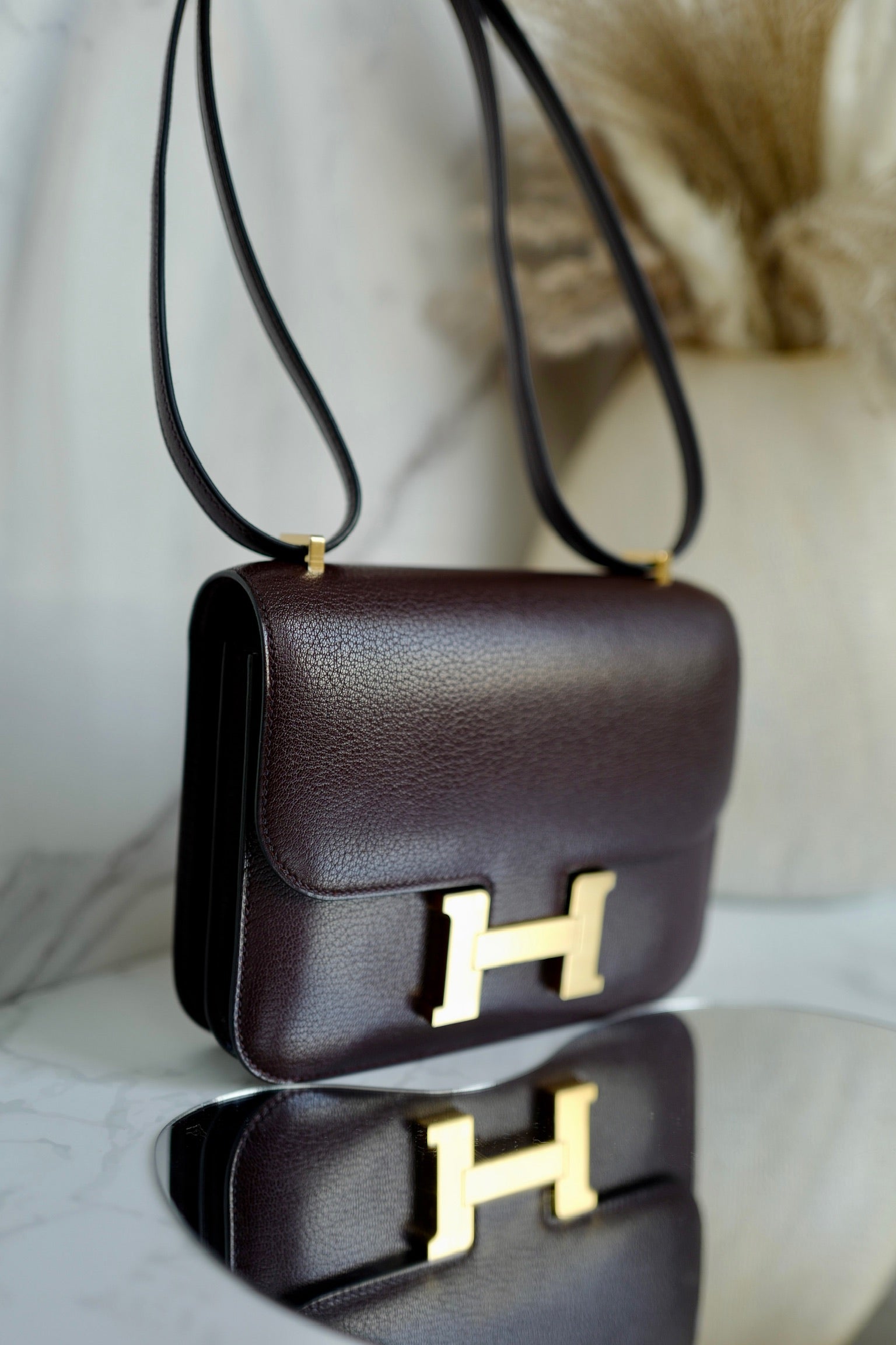 BNIB Hermes Mini Constance 18 Rouge Sellier Chevre leather with gold HW W 2025