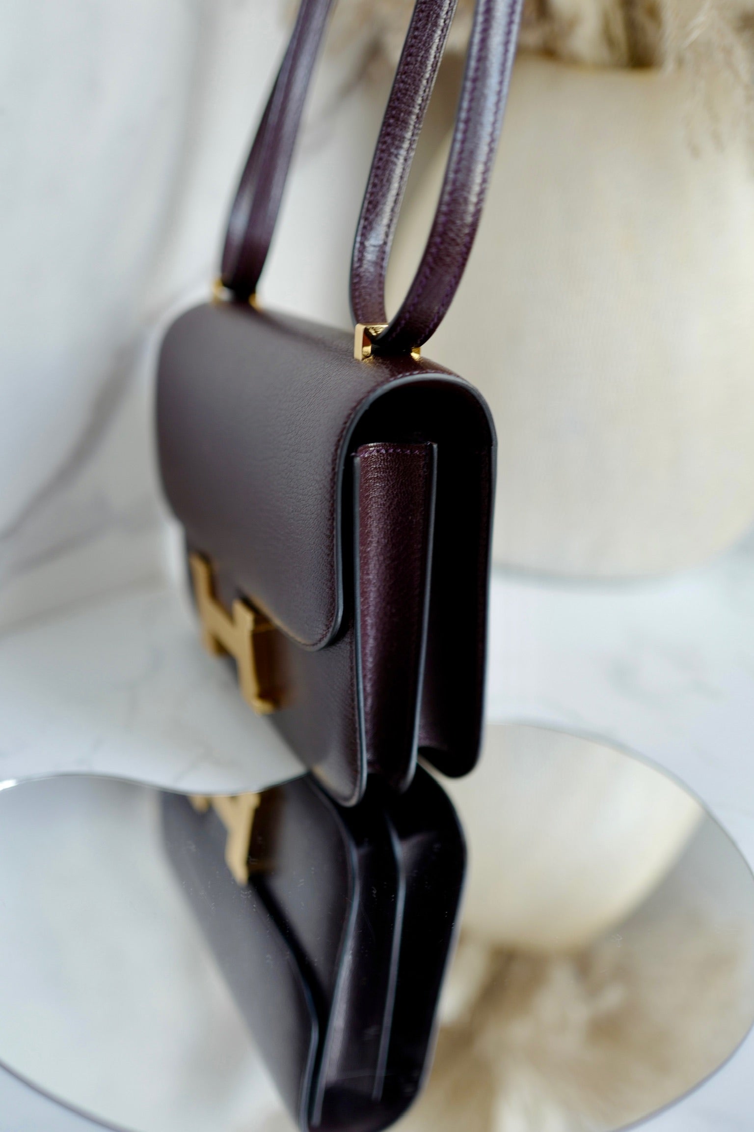 BNIB Hermes Mini Constance 18 Rouge Sellier Chevre leather with gold HW W 2025