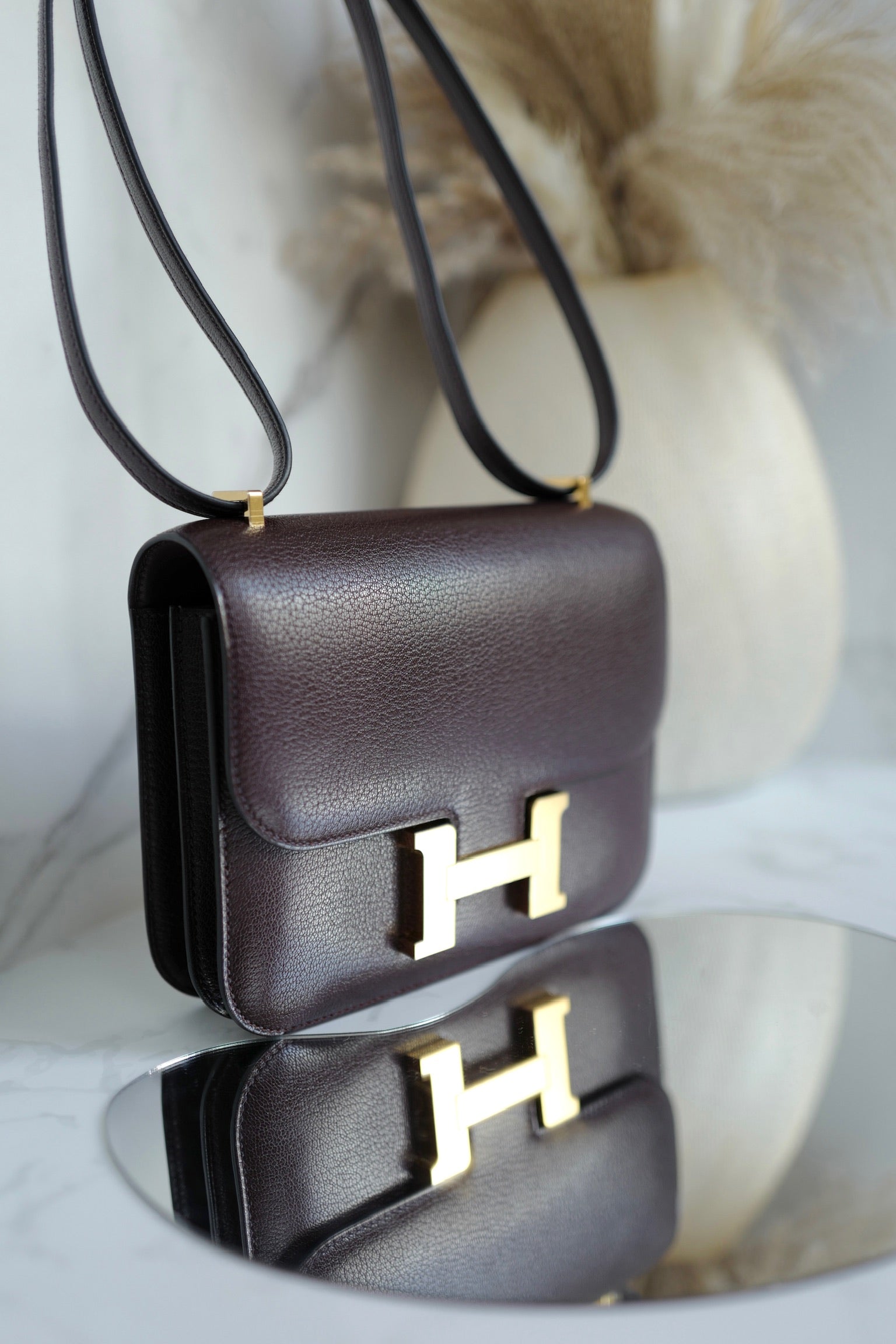 BNIB Hermes Mini Constance 18 Rouge Sellier Chevre leather with gold HW W 2025