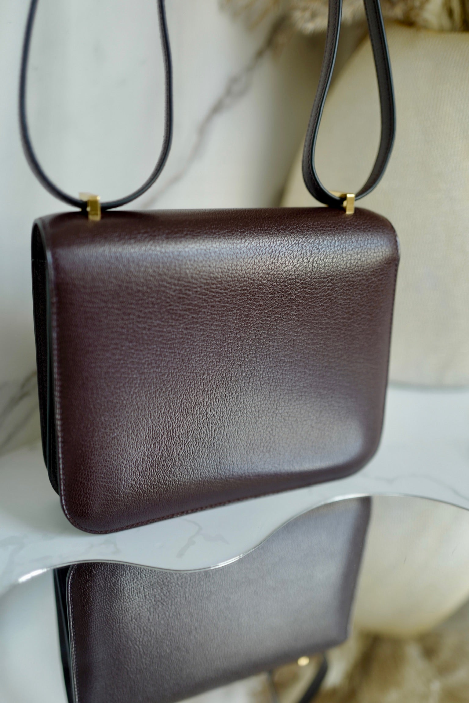 BNIB Hermes Mini Constance 18 Rouge Sellier Chevre leather with gold HW W 2025