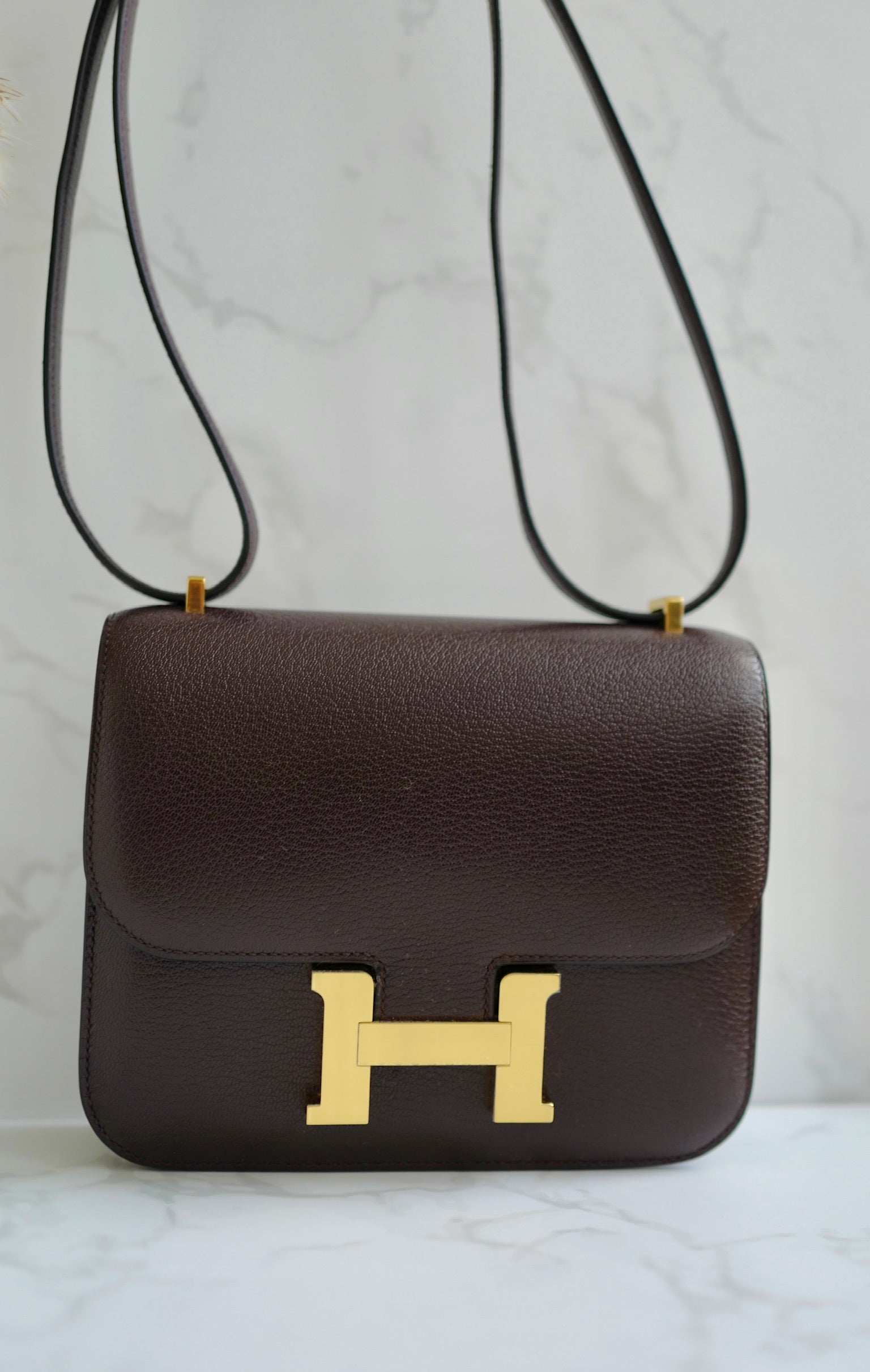 BNIB Hermes Mini Constance 18 Rouge Sellier Chevre leather with gold HW W 2025