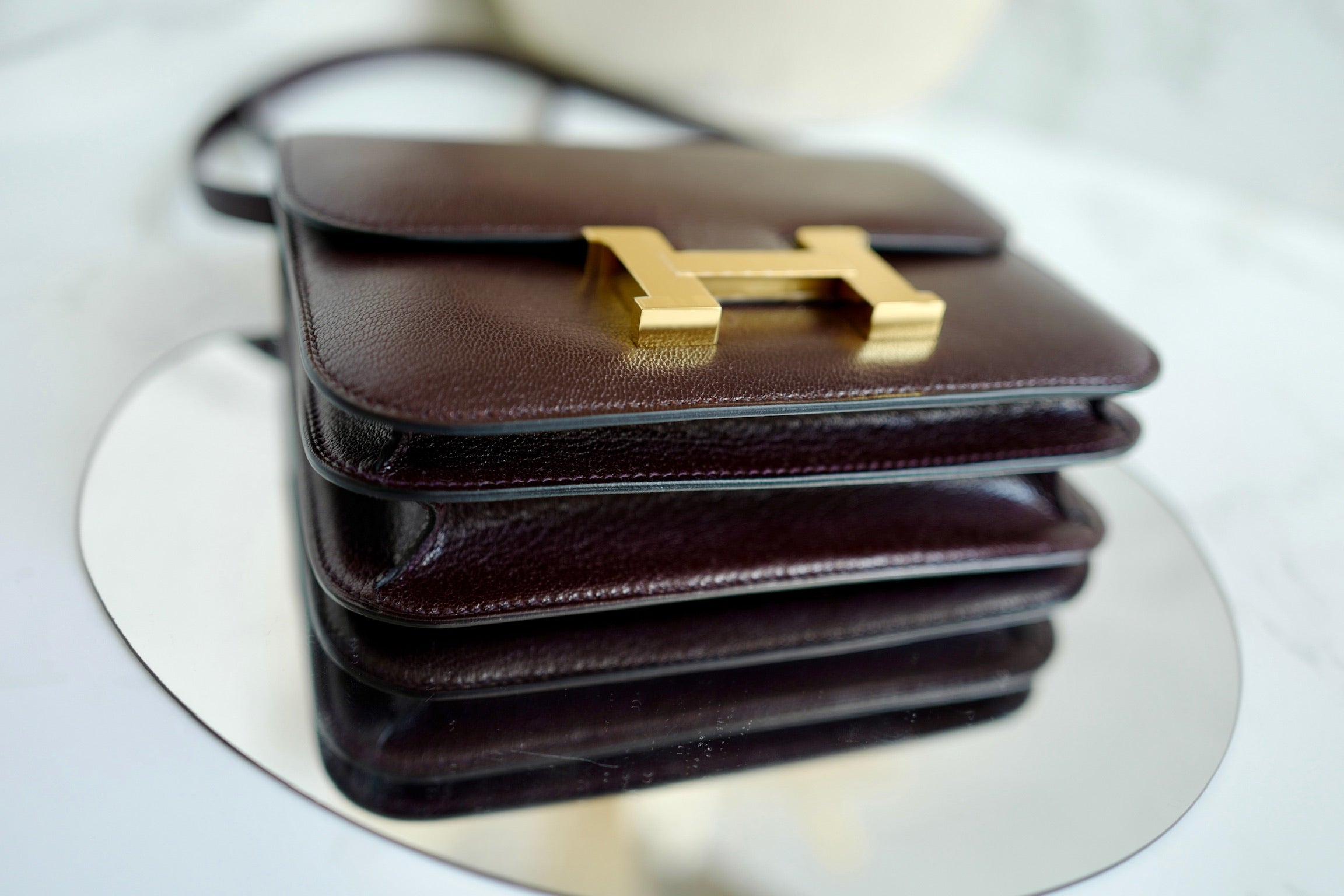 BNIB Hermes Mini Constance 18 Rouge Sellier Chevre leather with gold HW W 2025