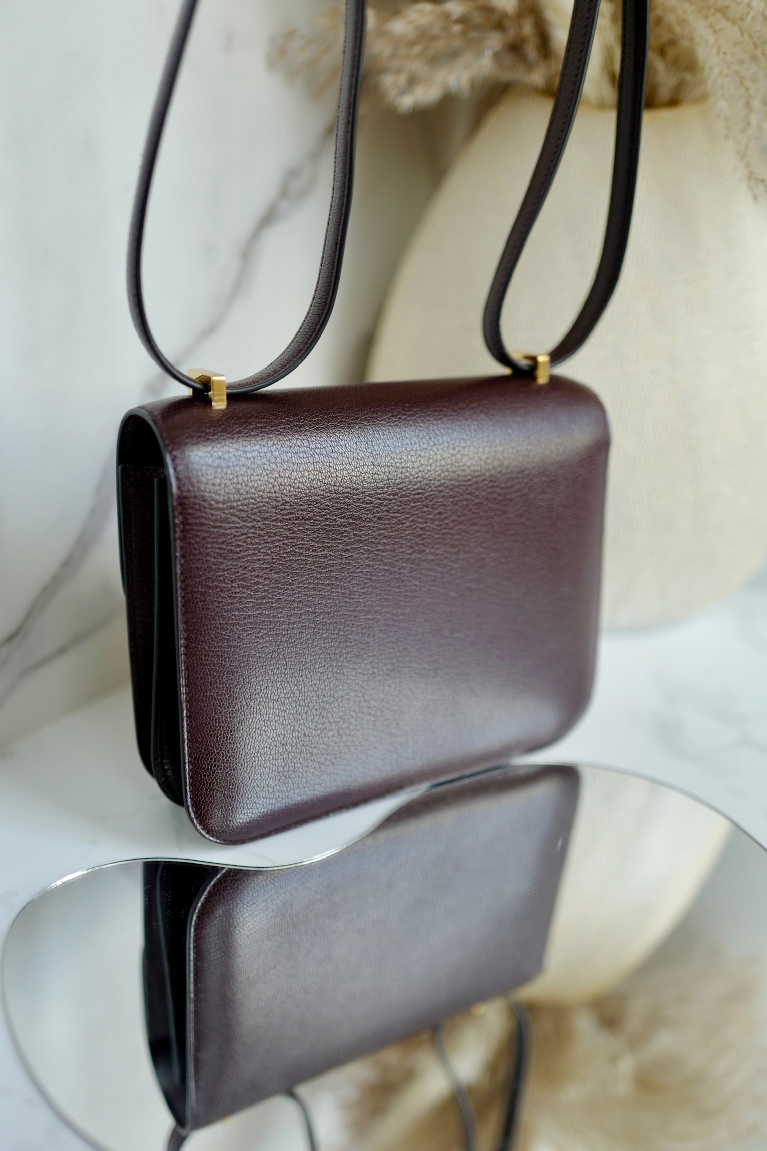 BNIB Hermes Mini Constance 18 Rouge Sellier Chevre leather with gold HW W 2025