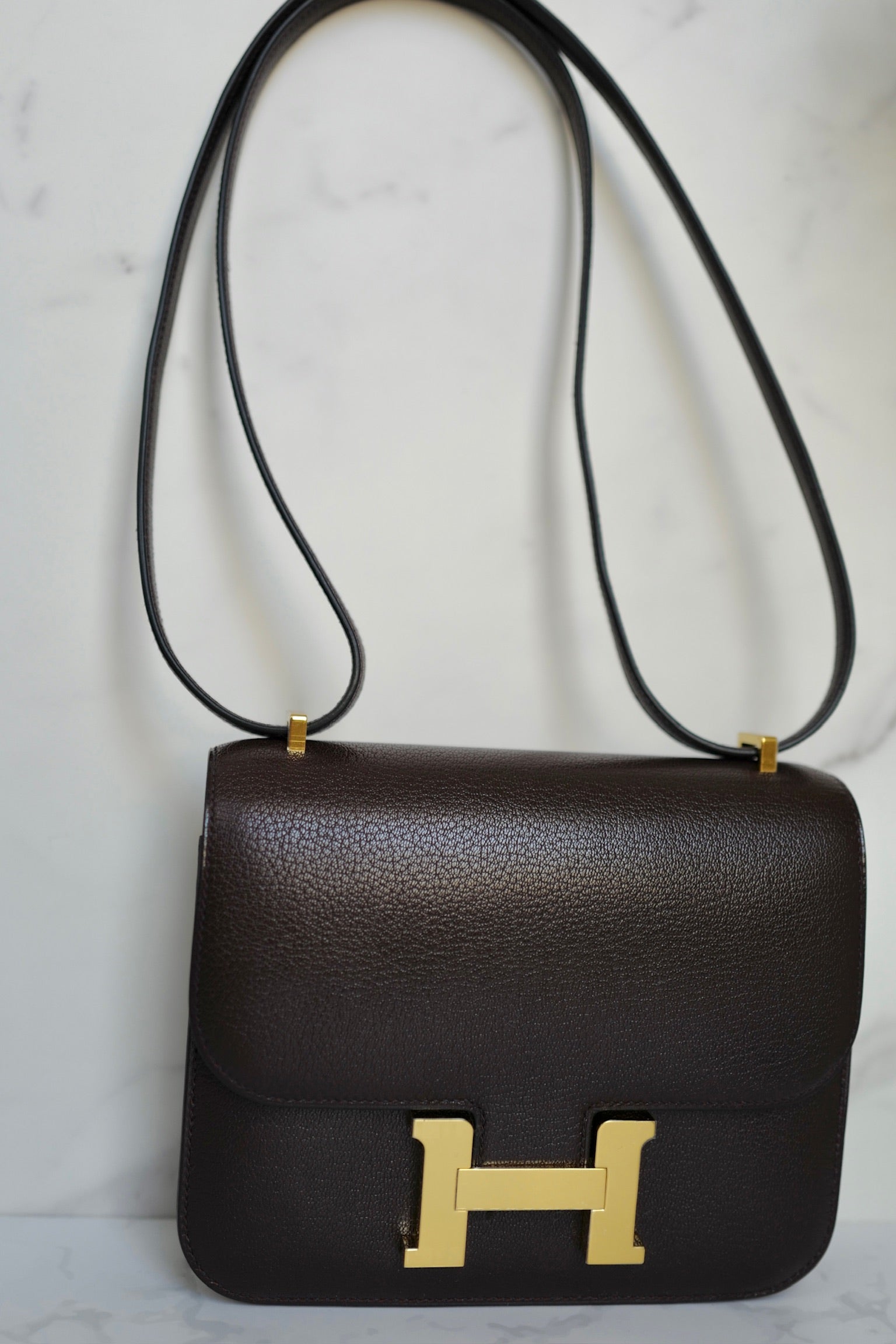 BNIB Hermes Mini Constance 18 Rouge Sellier Chevre leather with gold HW W 2025