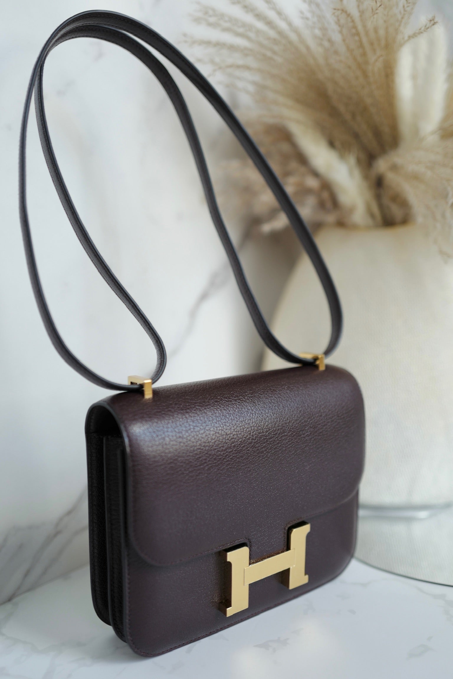 BNIB Hermes Mini Constance 18 Rouge Sellier Chevre leather with gold HW W 2025