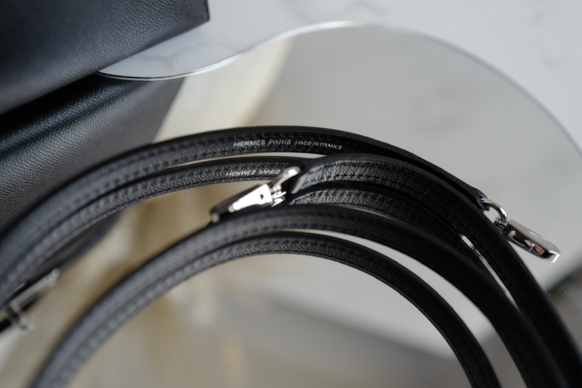 BNIB Hermes Mini Kelly Touch Noir Black Shiny Lizard Palladium HW W 2025