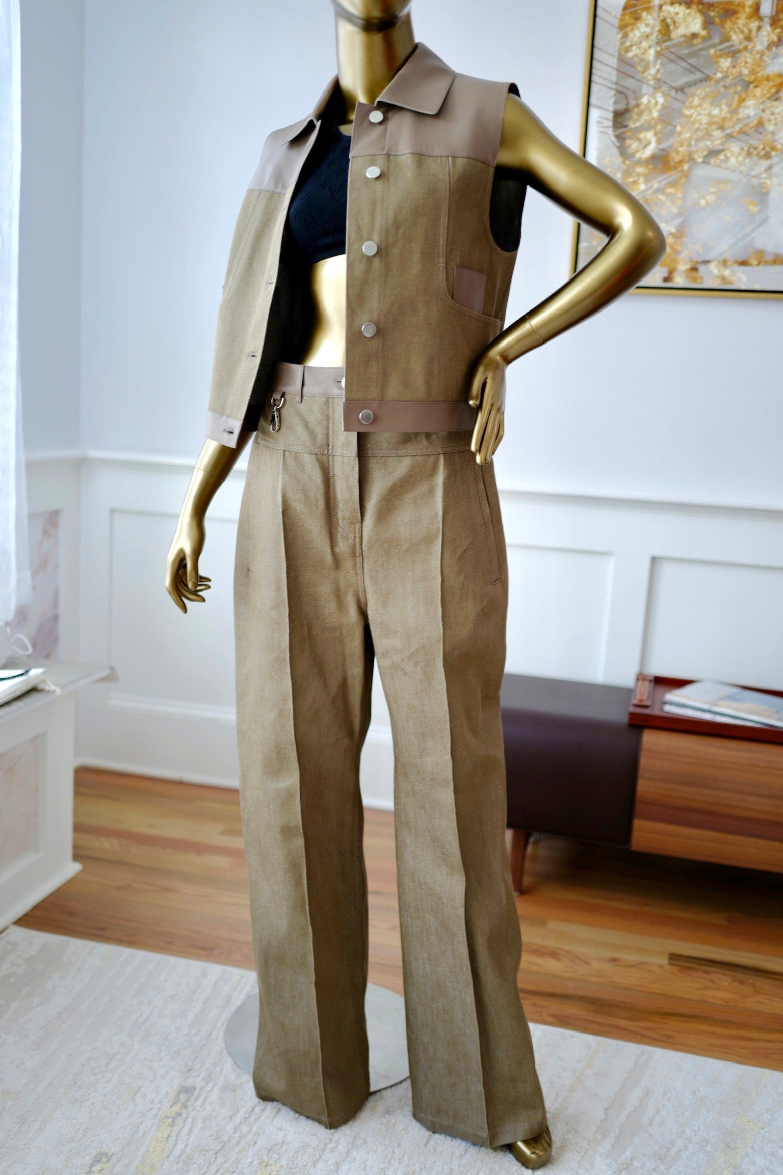 NEW Hermès SS25 Sleeveless Jacket with Leather Details - Size 38 $7K Retail