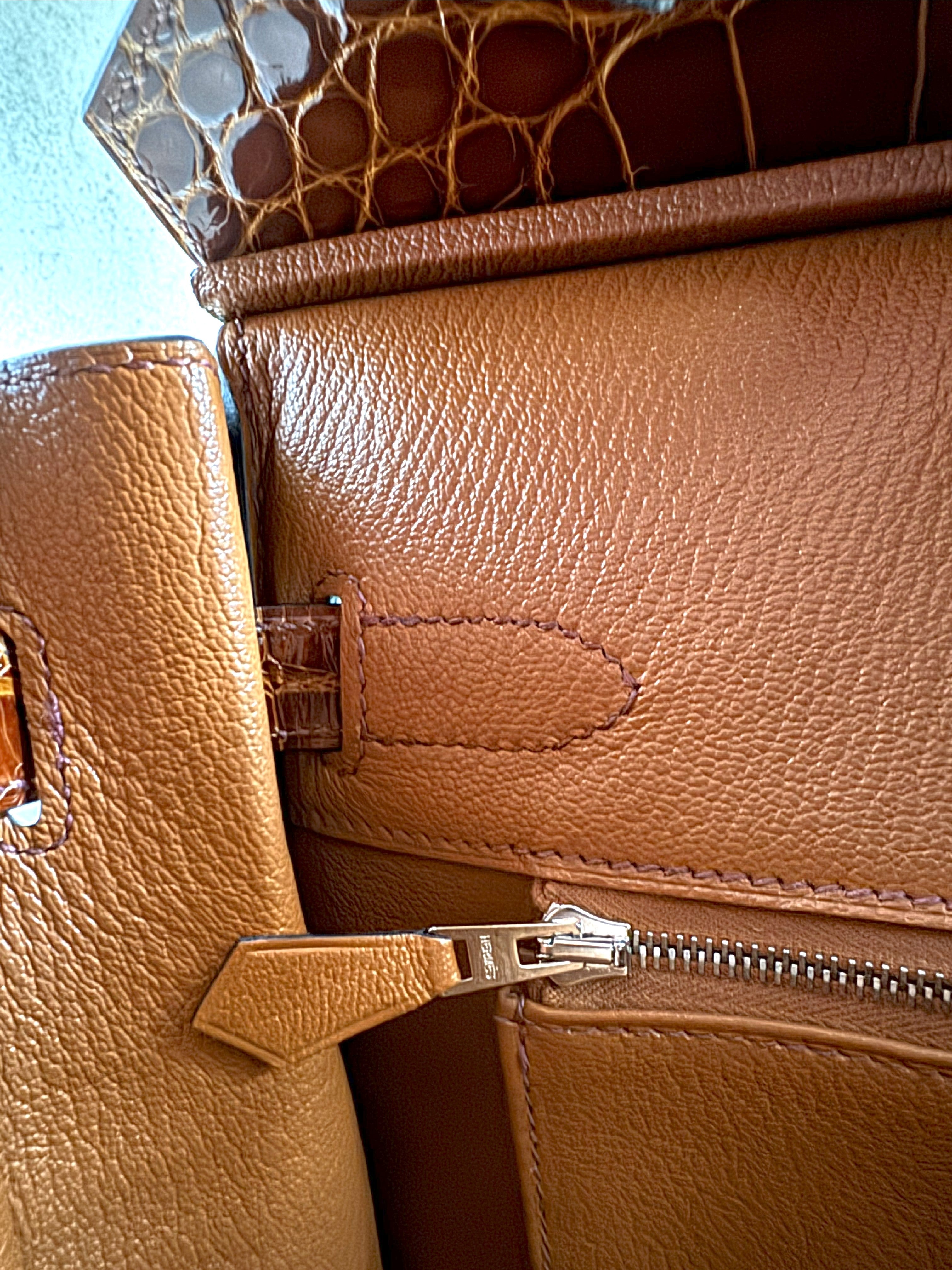 Hermes Birkin 30 Touch Cognac Miel Alligator with Palladium Hardware