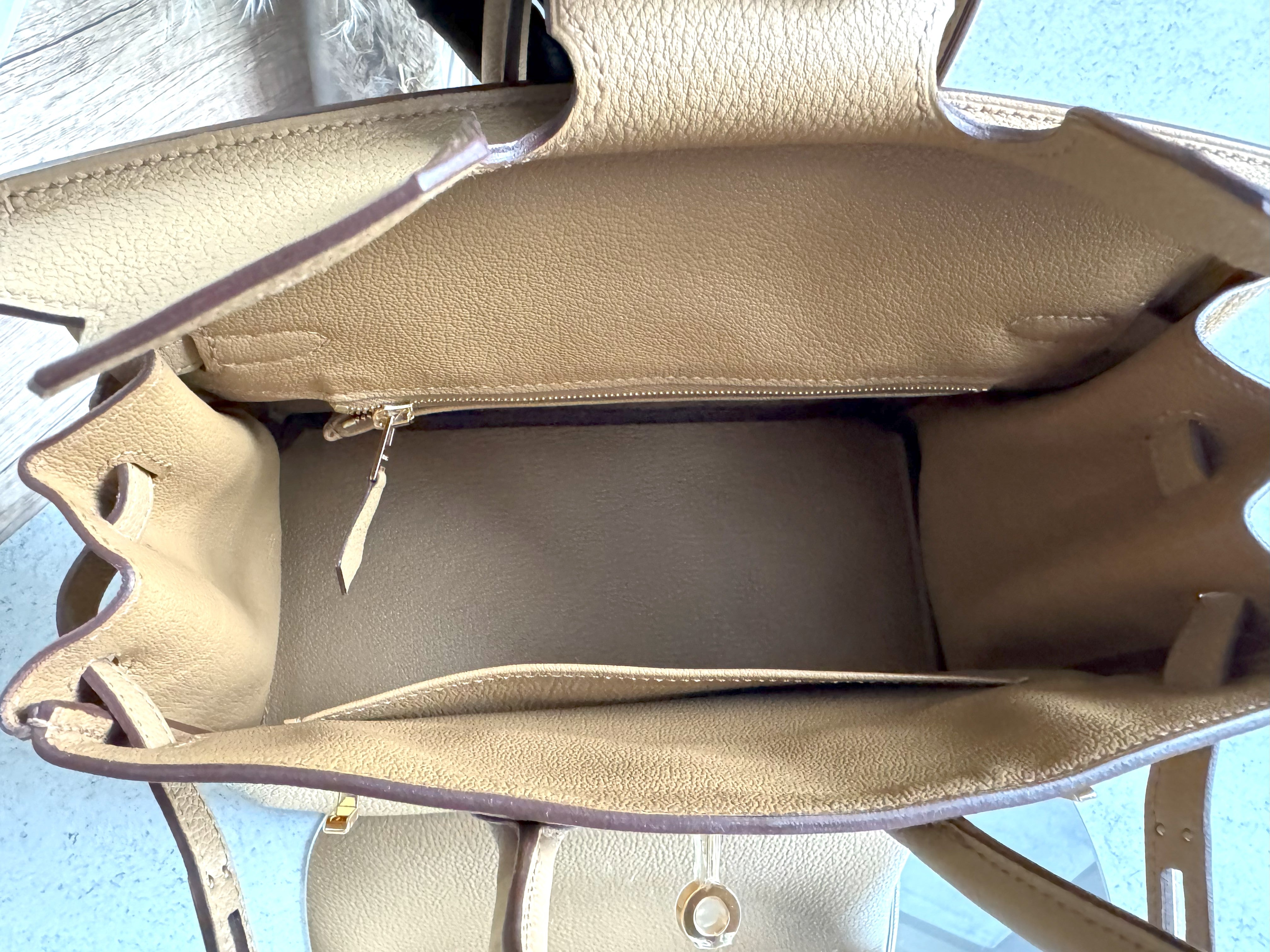 NEW Hermes Birkin 25 Togo Biscuit Gold Hardware