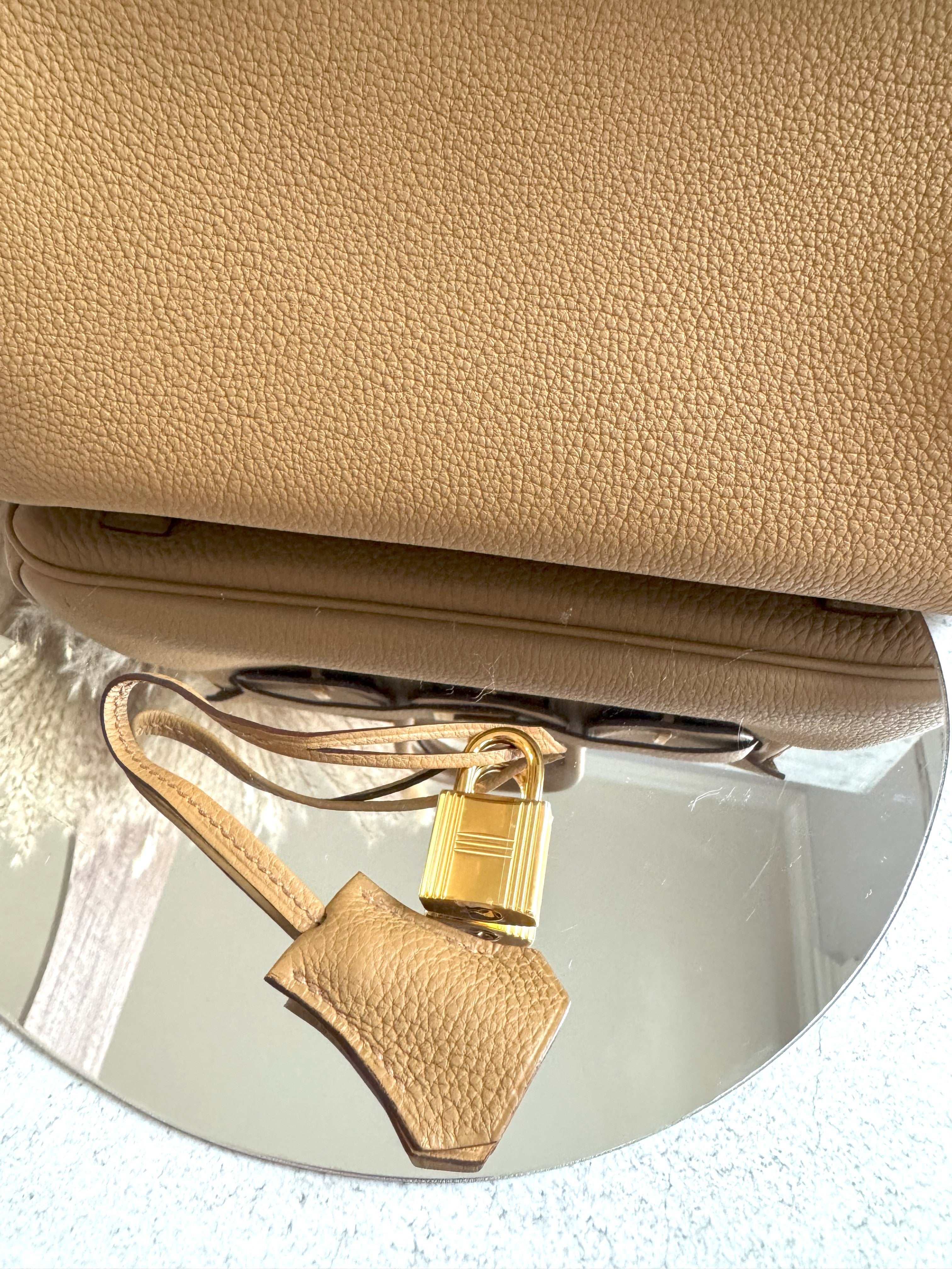 NEW Hermes Birkin 25 Togo Biscuit Gold Hardware