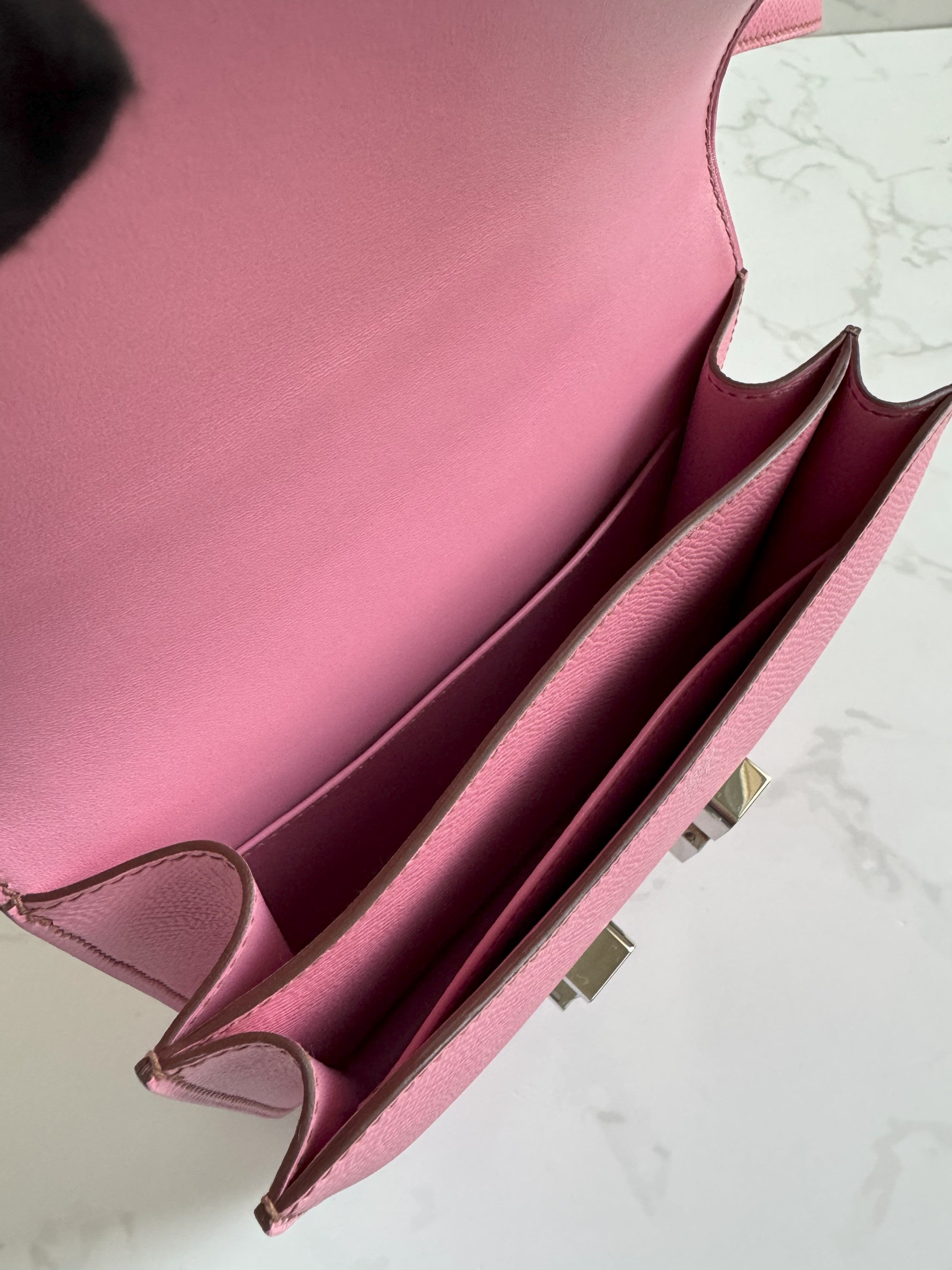 NEW Hermès Mini Constance 18 in 5P Bubblegum Pink Epsom with Palladium HW 2022