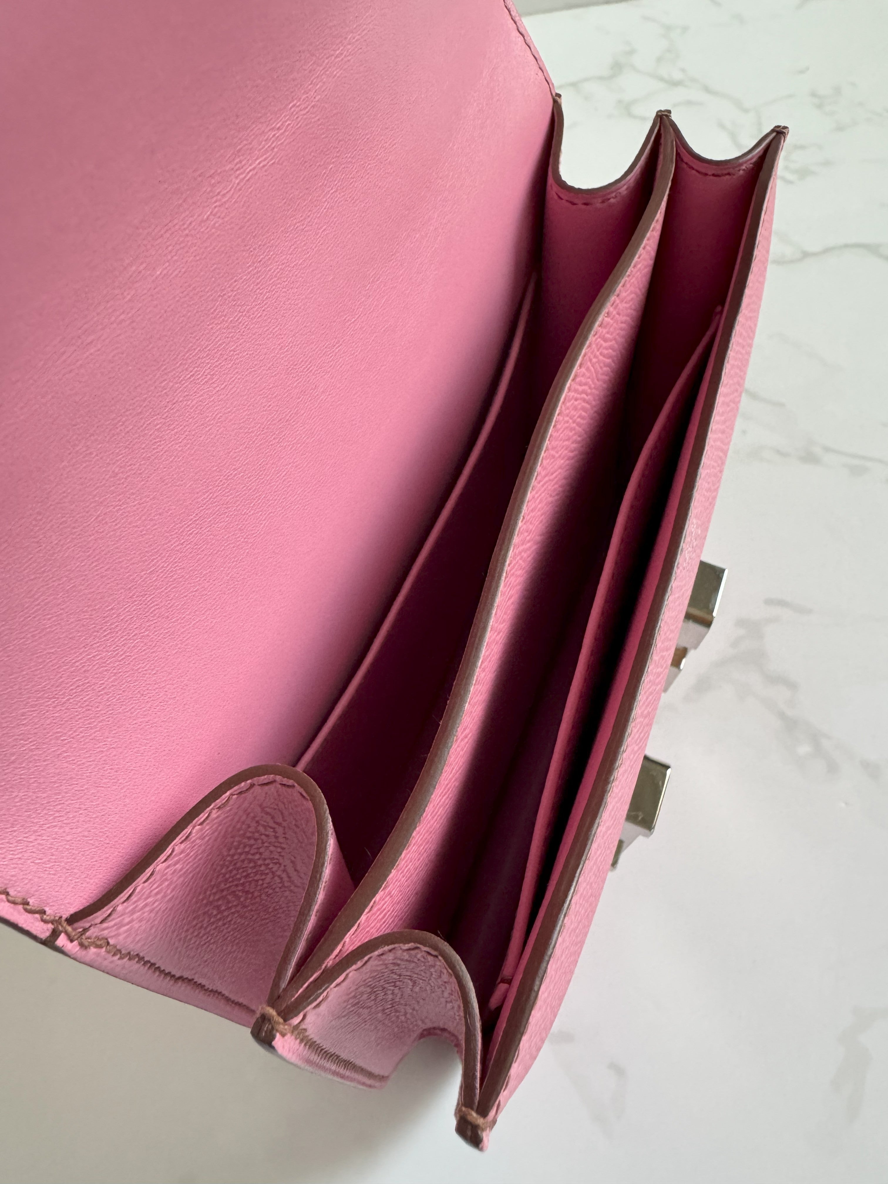 NEW Hermès Mini Constance 18 in 5P Bubblegum Pink Epsom with Palladium HW 2022
