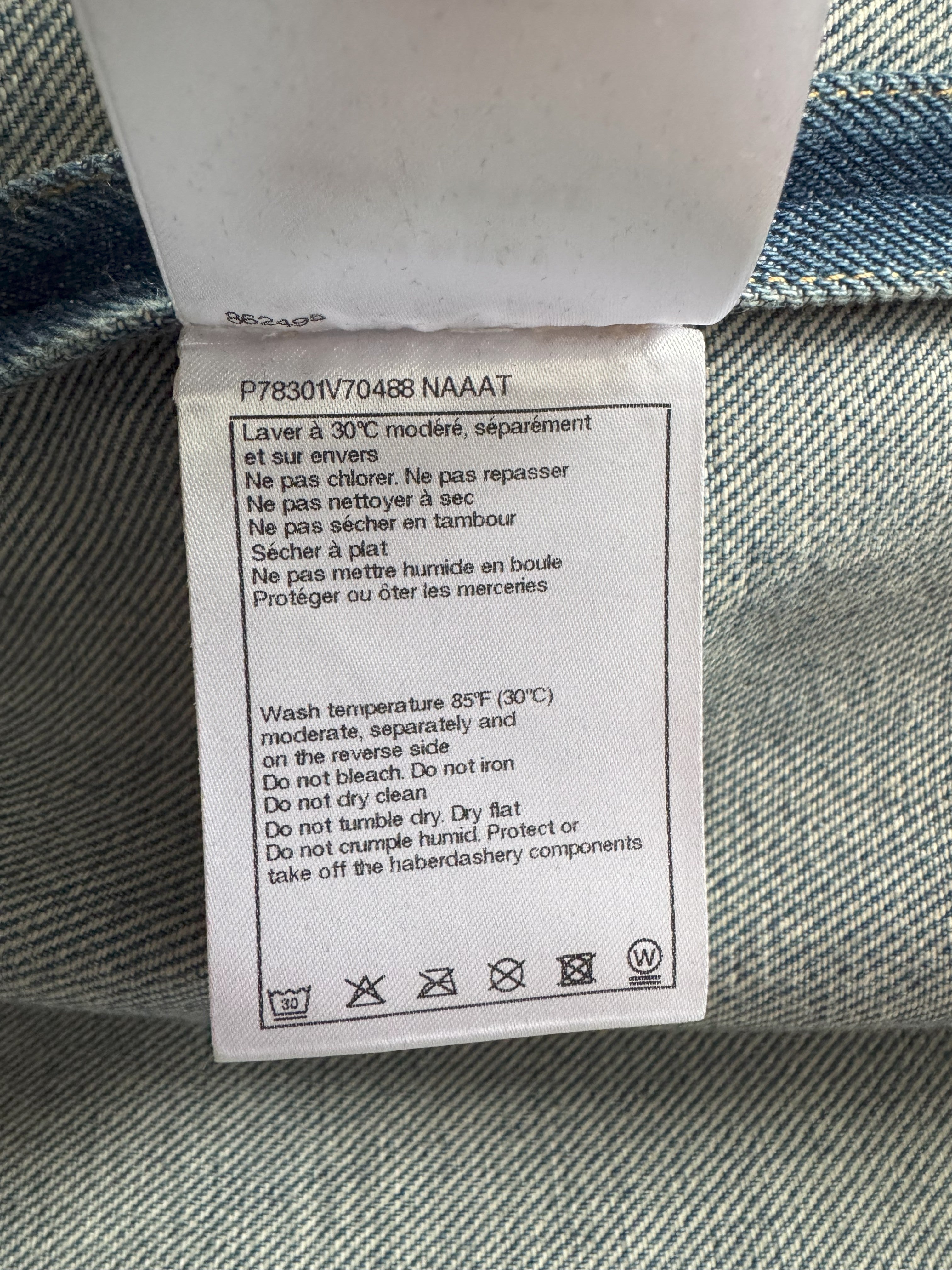 Chanel 24K Water-Repellent Coated Long Oversized Denim Jacket Light Blue Size 34