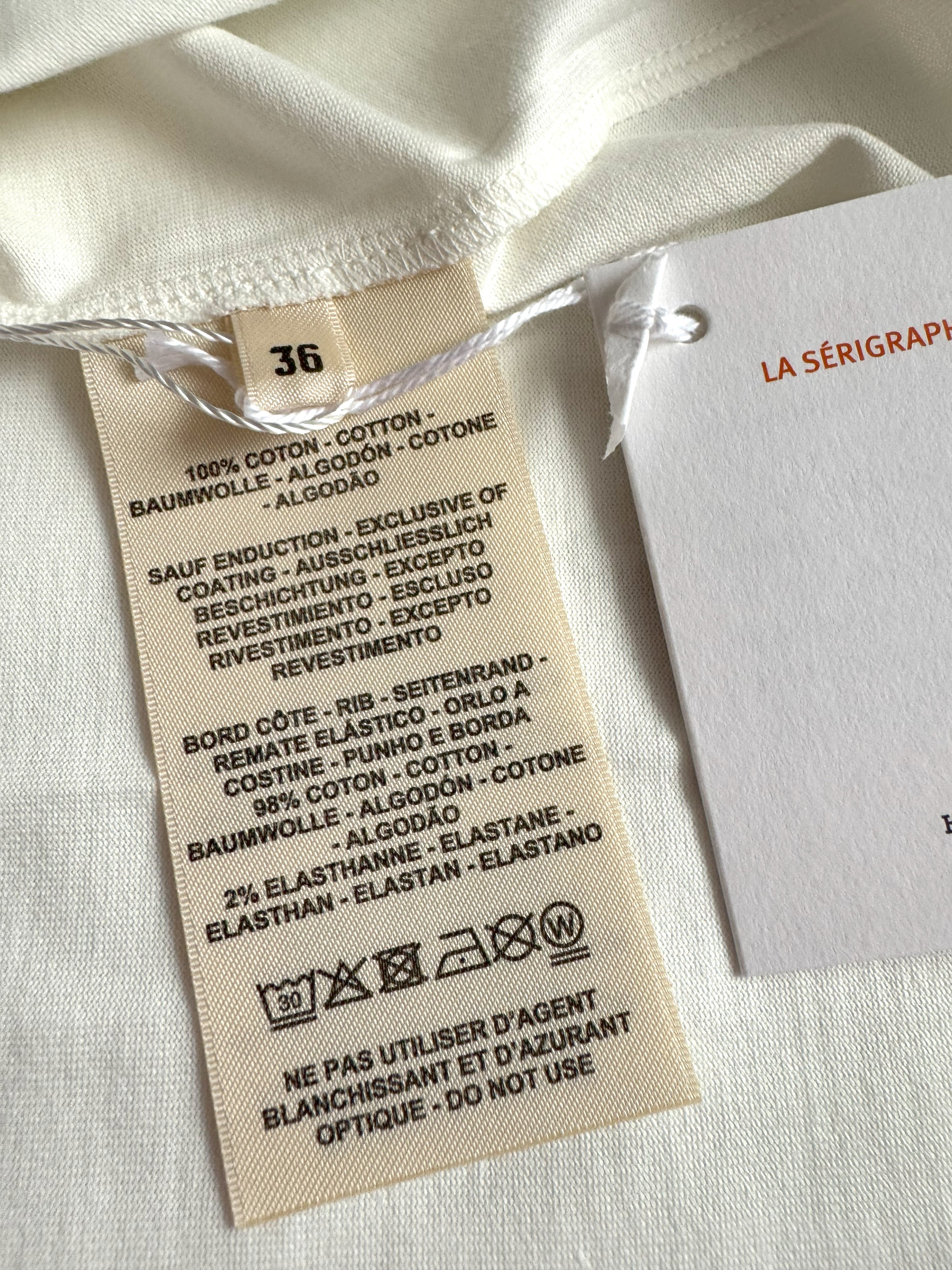 NEW Hermès "Effet Kaleidoscope" T-shirt Dress SS25 in Blanc Cassé - Size 36 $800