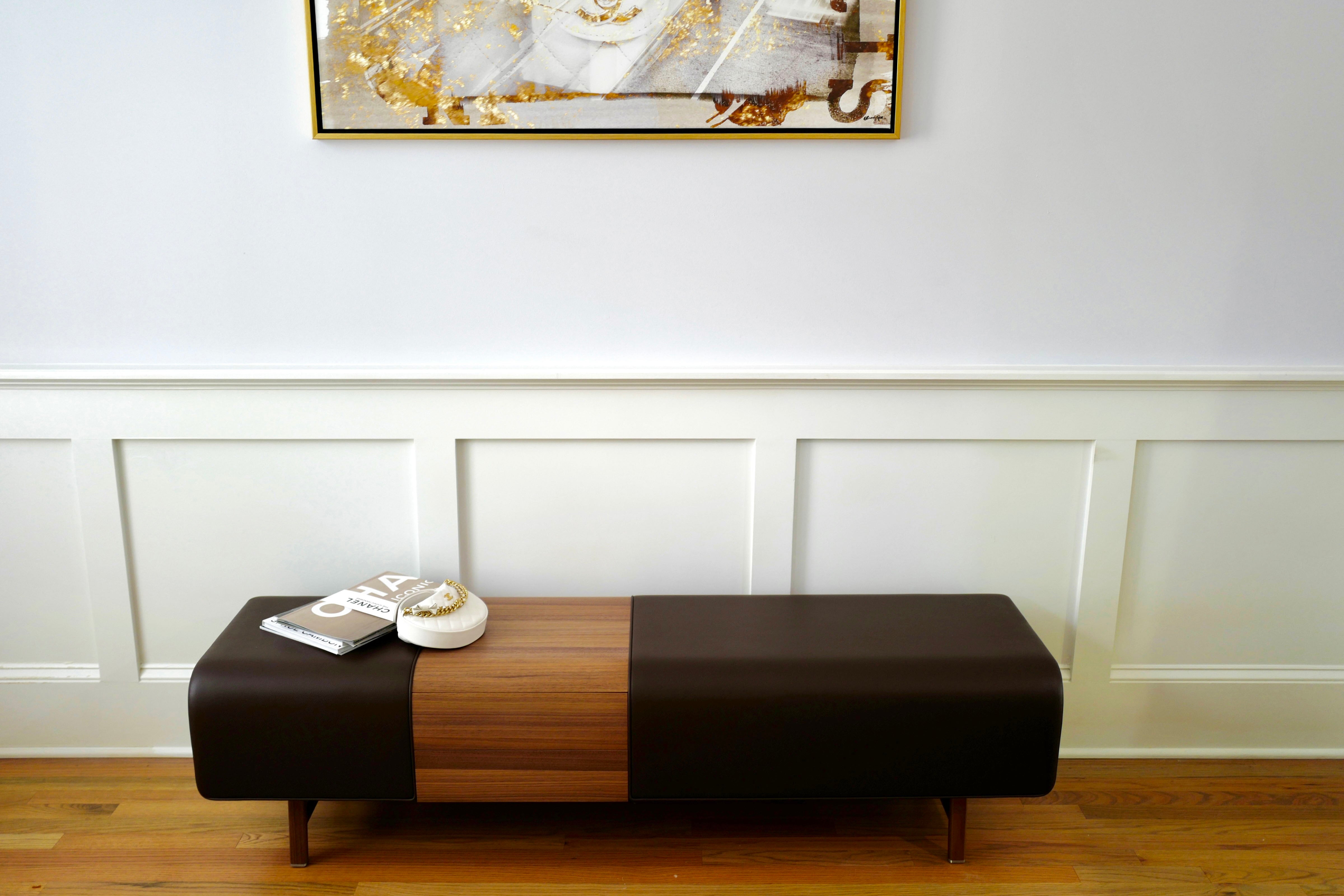 Brand New Hermès Les Nécessaires Long Bench Sofa in Chocolate Brown $34K Retail