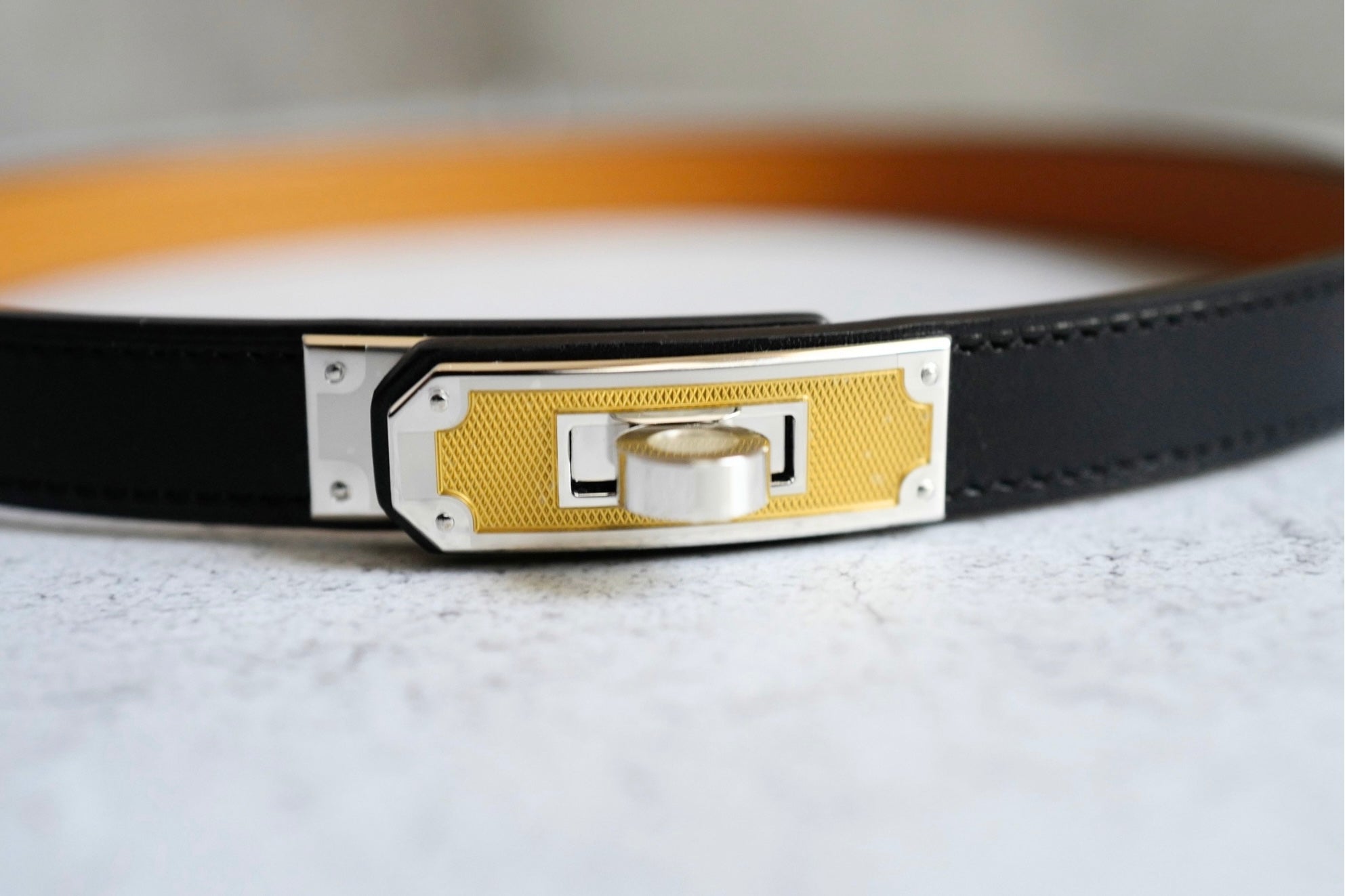 Hermes Kelly Splas'H 18 Belt Mordore Hunter Leather