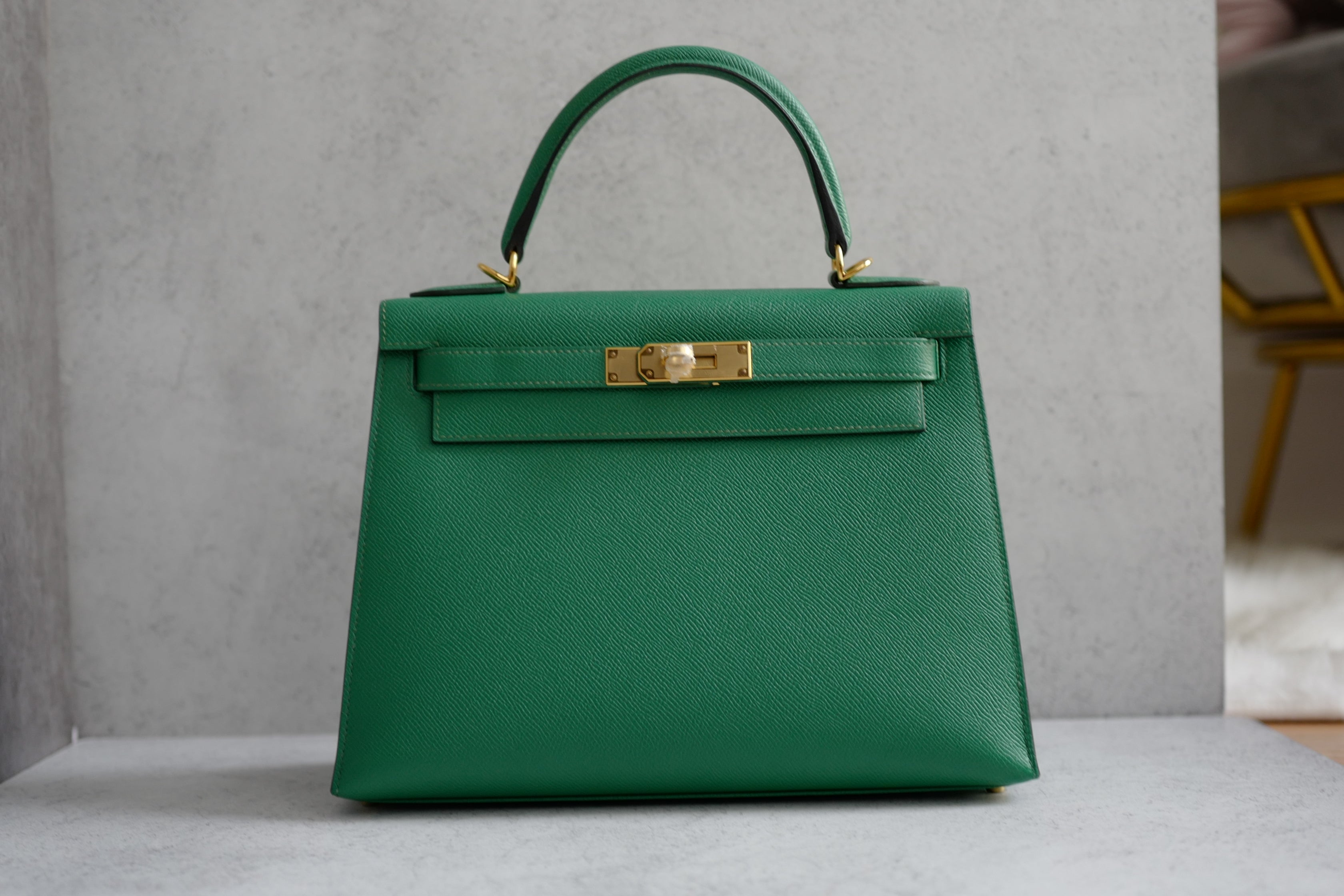 Hermes Kelly 28 Bamboo Epsom Sellier Goldware C Stamp 2018