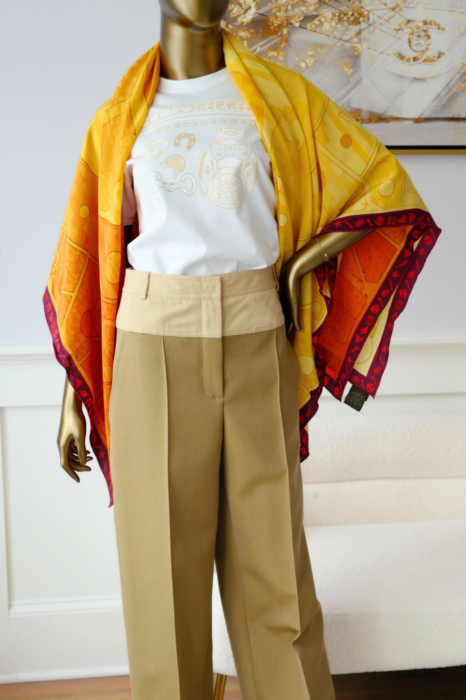 Louis Vuitton Inti Sun Scarf Silk Yellow Monogram Geometric