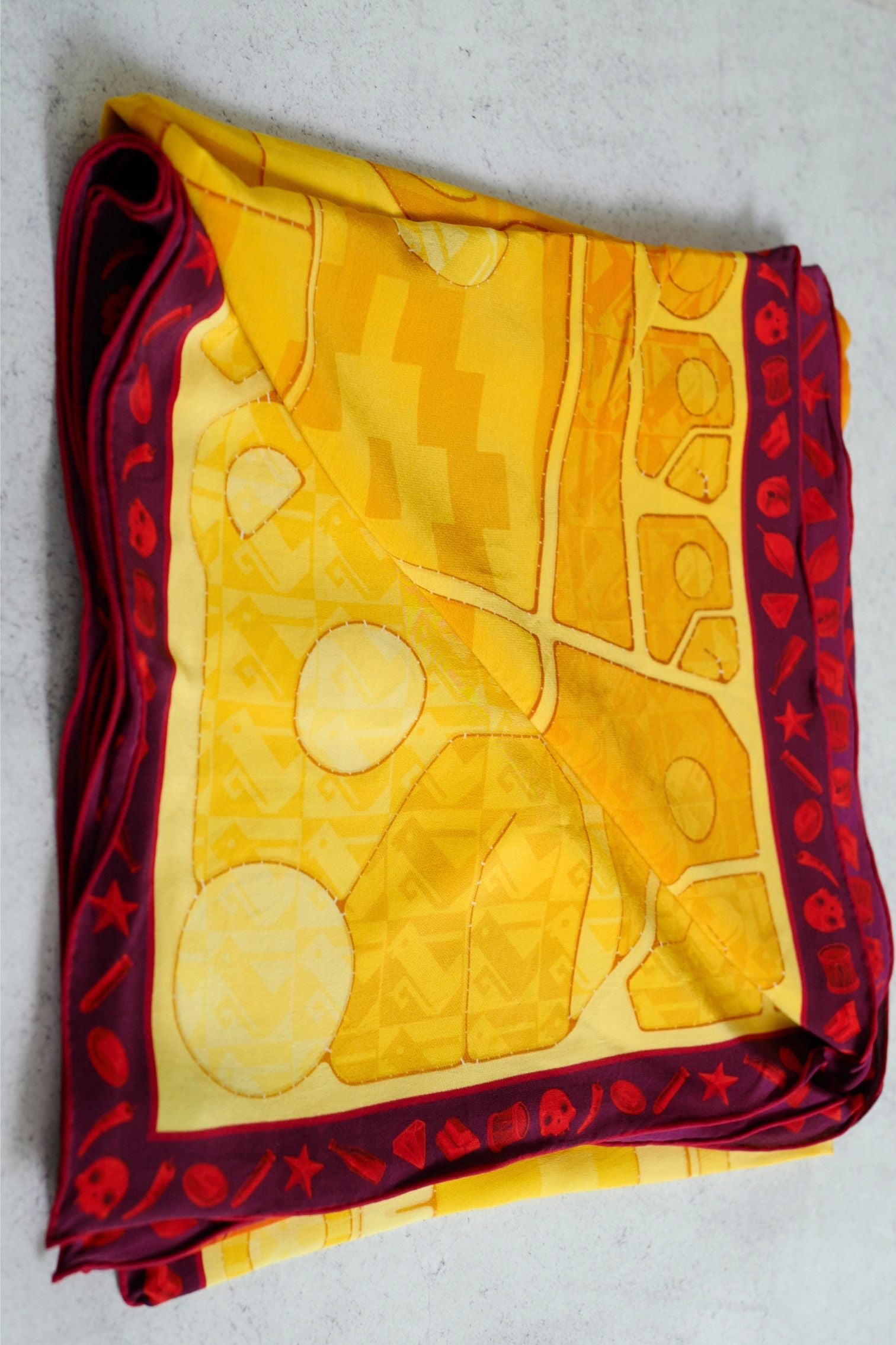 Louis Vuitton Inti Sun Scarf Silk Yellow Monogram Geometric