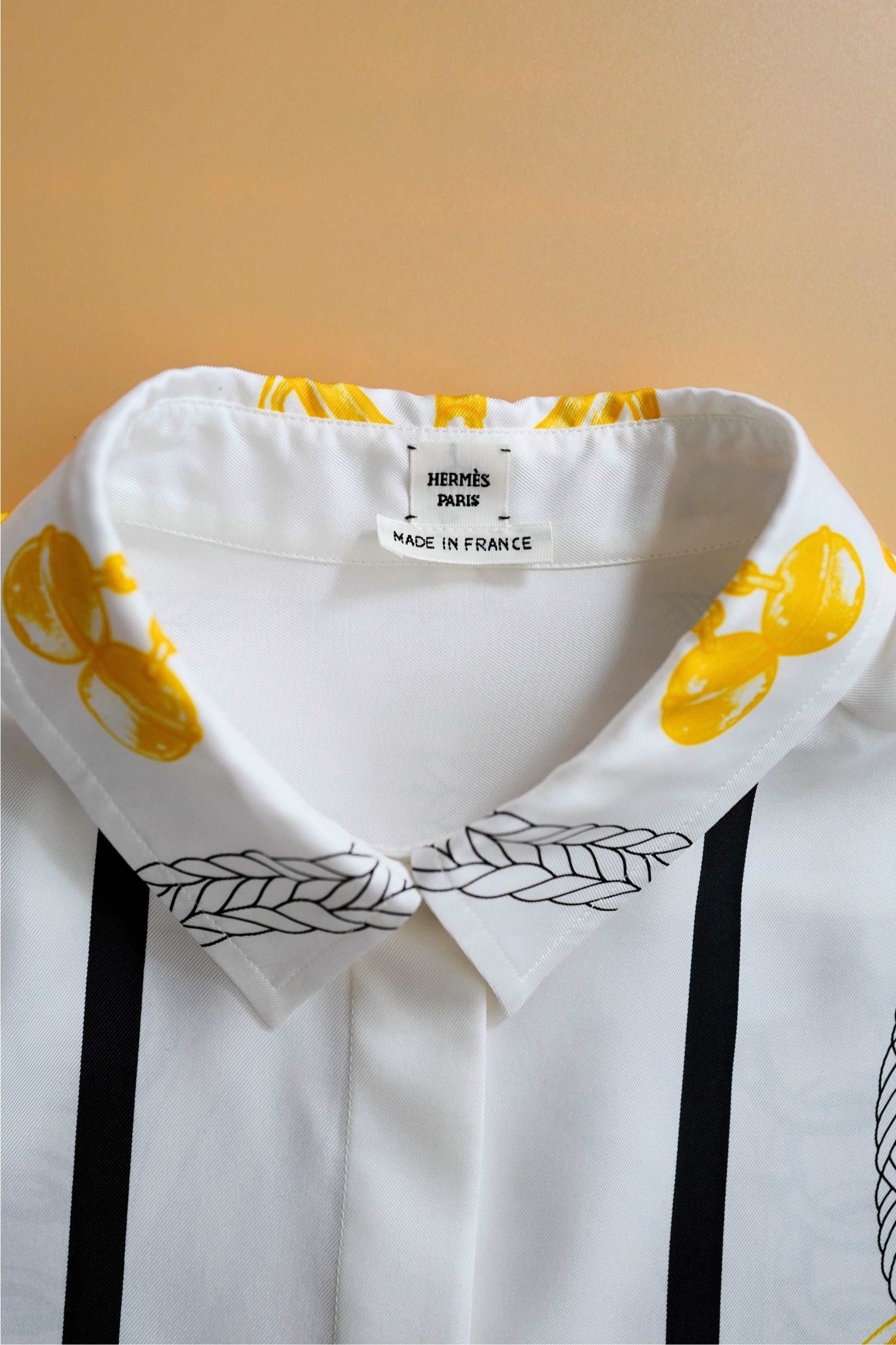 NEW Hermès "Palefroi Remix" Shirt Dress Blanc Nacre Silk Size 36