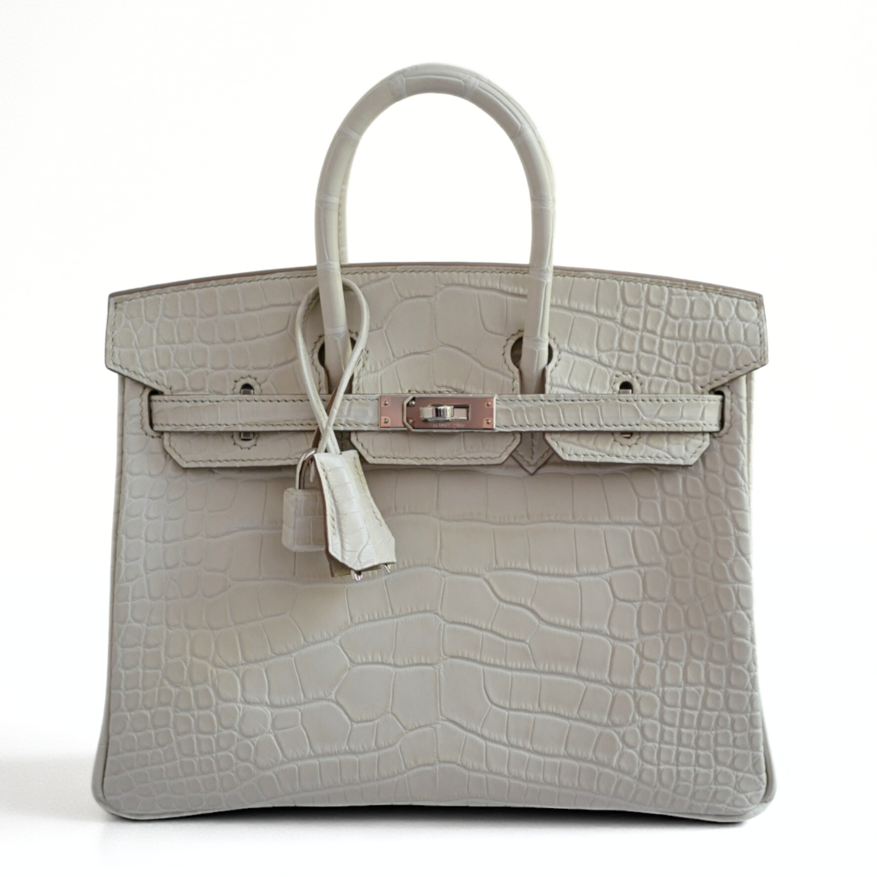 BNIB Hermès Birkin 25 Beton Matte Mississippiensis Alligator Palladium Hardware 2025