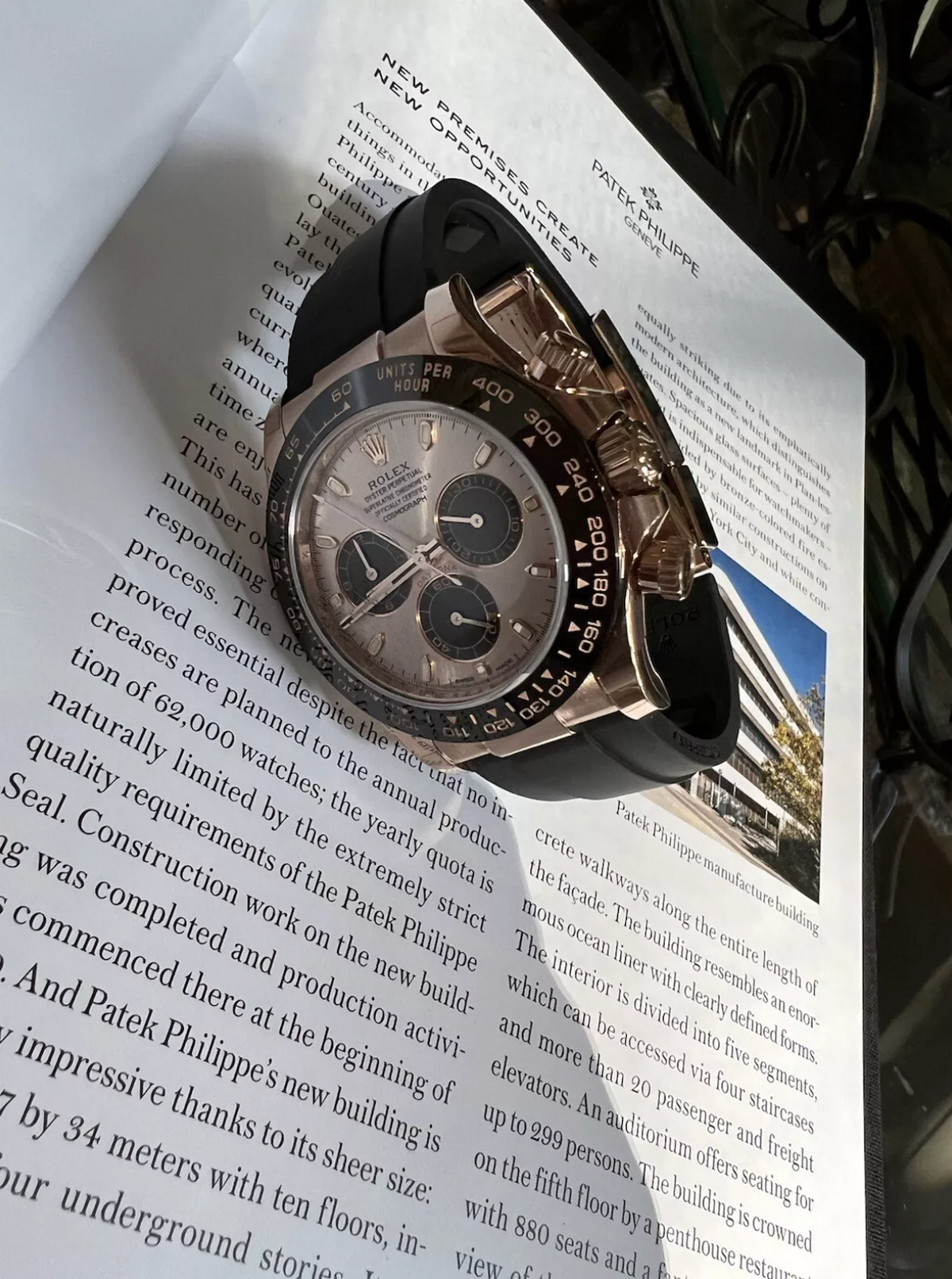 NEW Rolex Daytona 116515LN ROSE Gold Oysterflex Box/Papers Sundust Dial