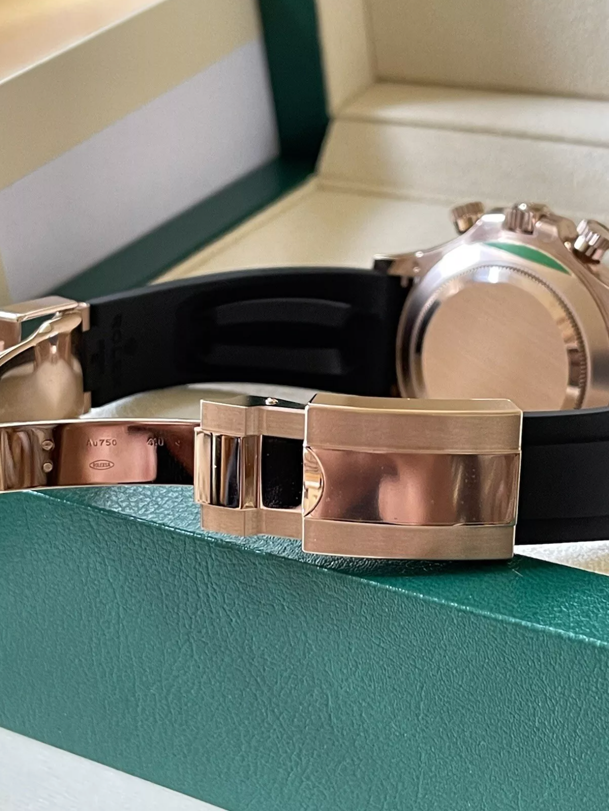 NEW Rolex Daytona 116515LN ROSE Gold Oysterflex Box/Papers Sundust Dial