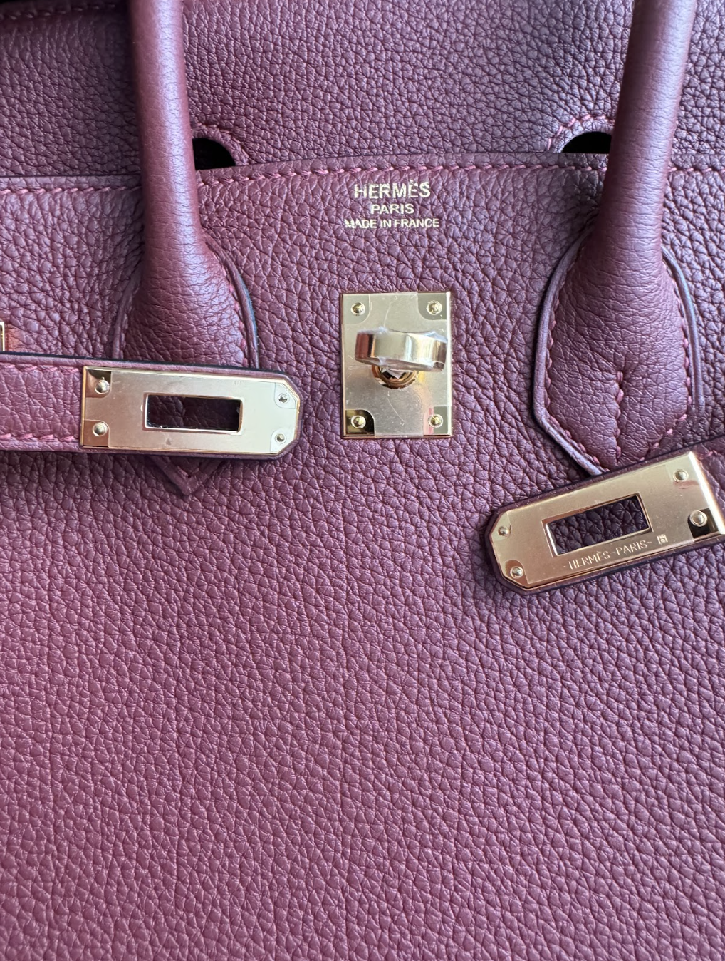 Hermes birkin 25 rouge hermes togo gold hardware brand new 2024 receipt