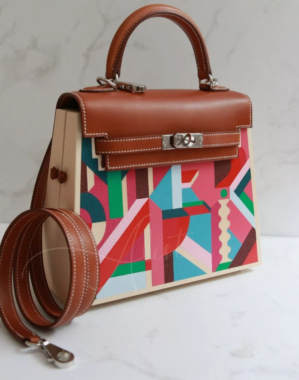 Hermes Kelly Wood Perspective 22 Cavaliere Multicolor B