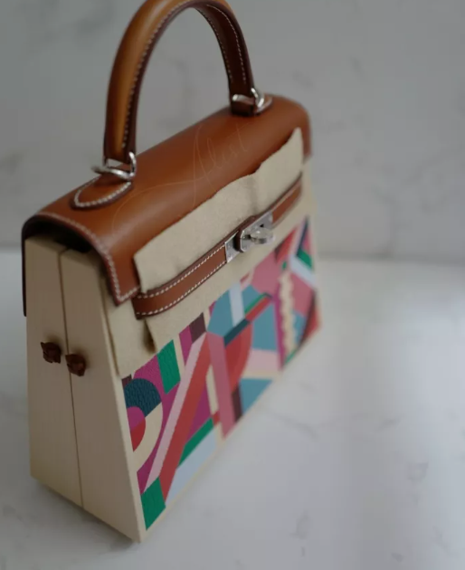 Hermes Kelly Wood Perspective 22 Cavaliere Multicolor B Stamp NEW