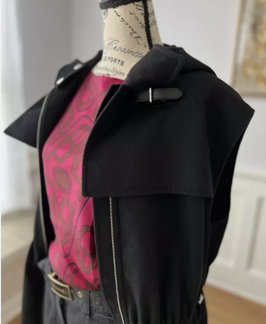 BNIB Hermes Double Cashmere Cardigan/Short dress in Noir size 34 $8K Retail