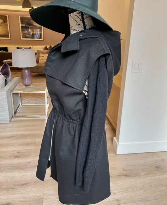 BNIB Hermes Double Cashmere Cardigan/Short dress in Noir size 34 $8K Retail