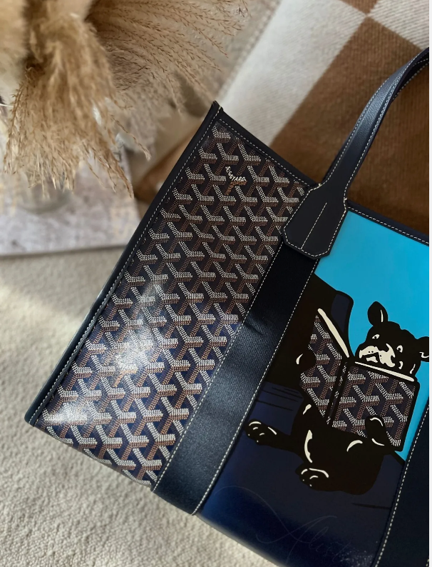 NEW Goyard Villette Tote Bag MM In Navy Blue Travel Bag